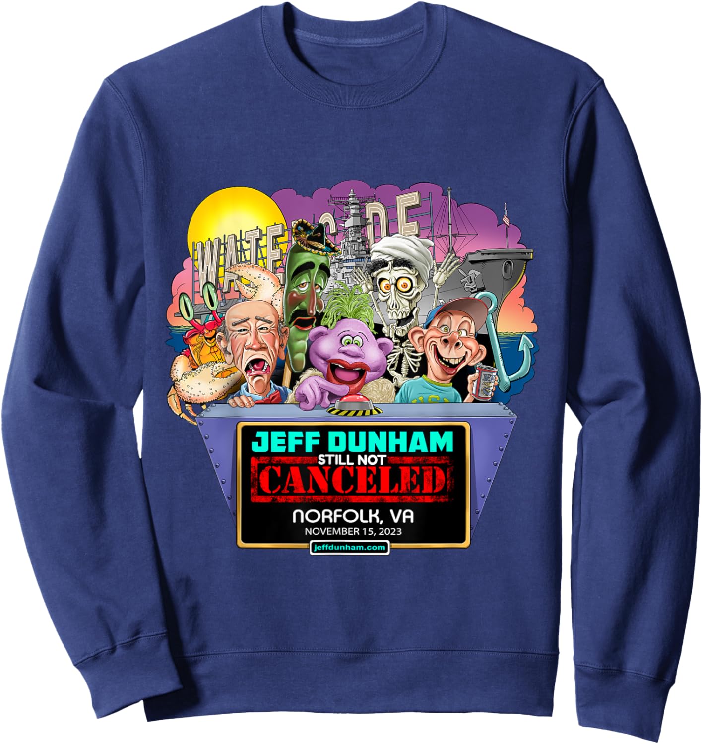 Jeff Dunham Norfolk, VA (2023) Sweatshirt - Sweatshirt | Navy