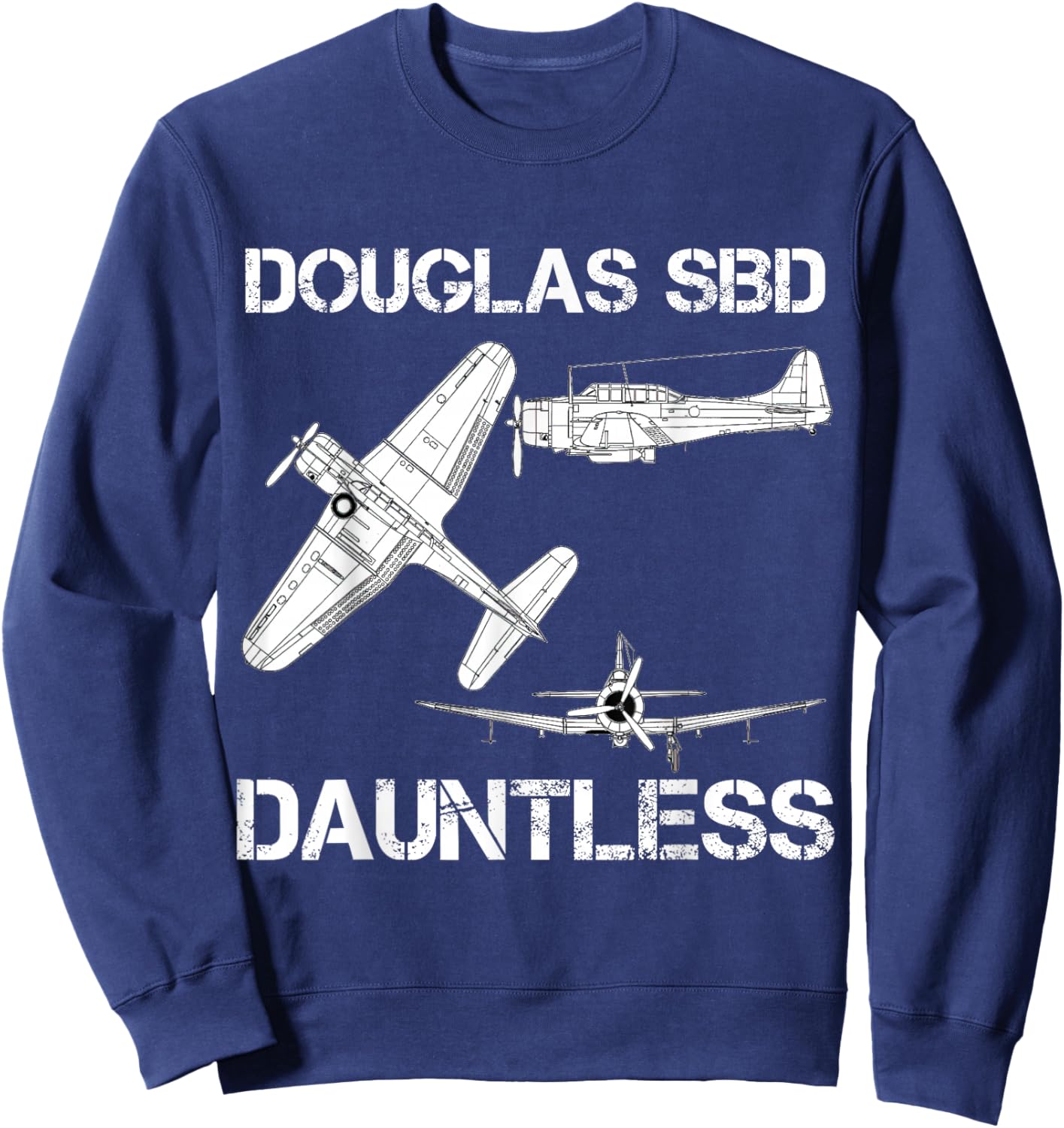 Douglas SBD Dauntless Naval Bomber Aircraft WW2 Airplane Sweatshirt - Sweatshirt | Navy