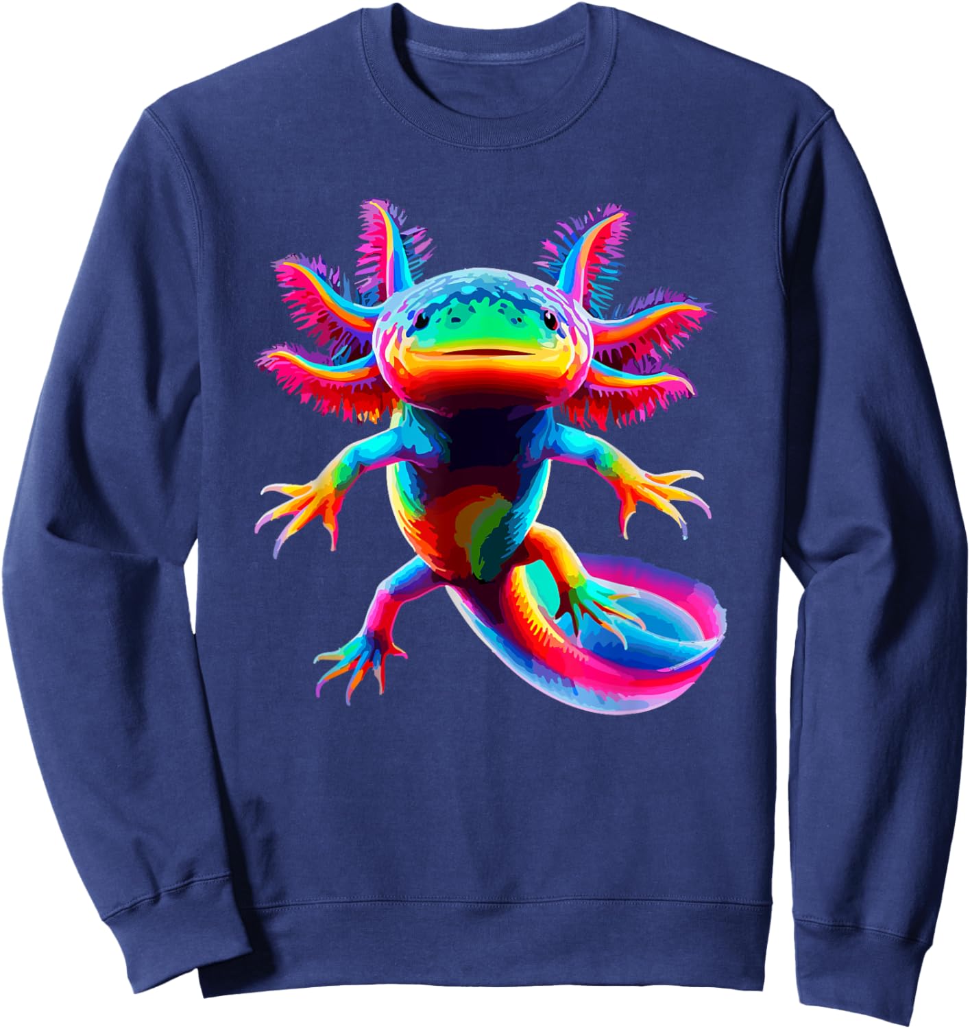 Axolotl Beautiful Colorful Axolotl Sweatshirt - Sweatshirt | Navy