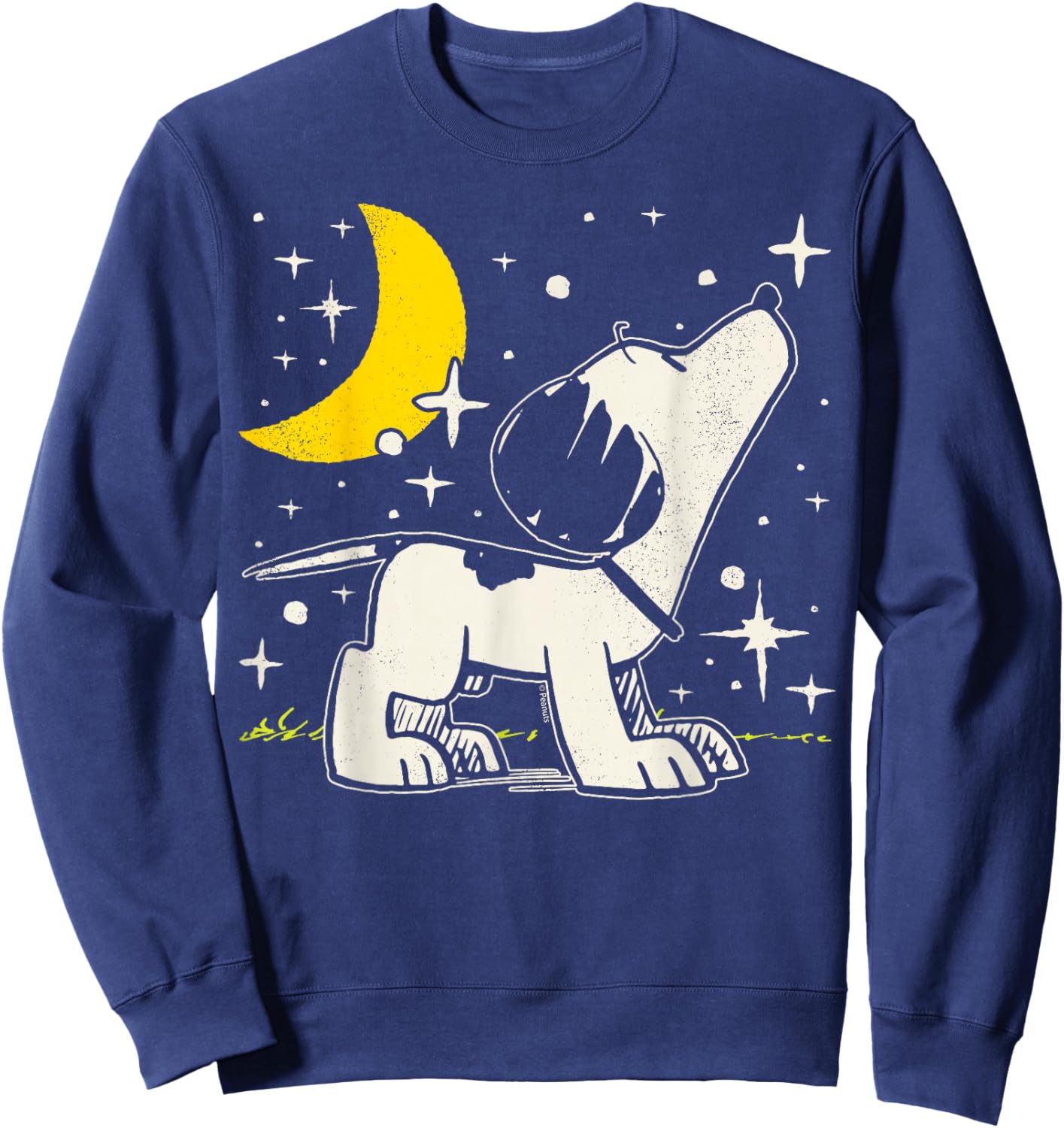 Peanuts - Snoopy 1950's Celestial Moon And Stars Sweatshirt - Sweatshirt | Navy