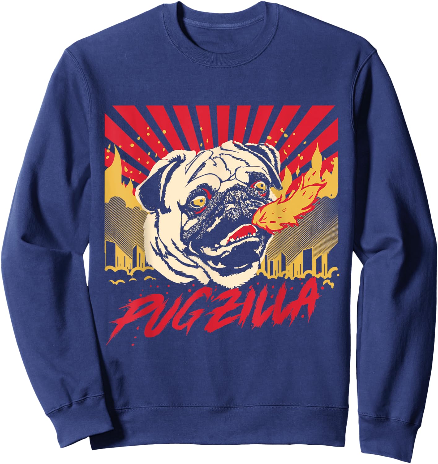 Pugzilla Pug Dog Pug Creature Sweet Pug Pug dog Men Women Girls Kids Sweatshirt - Sweatshirt | Navy