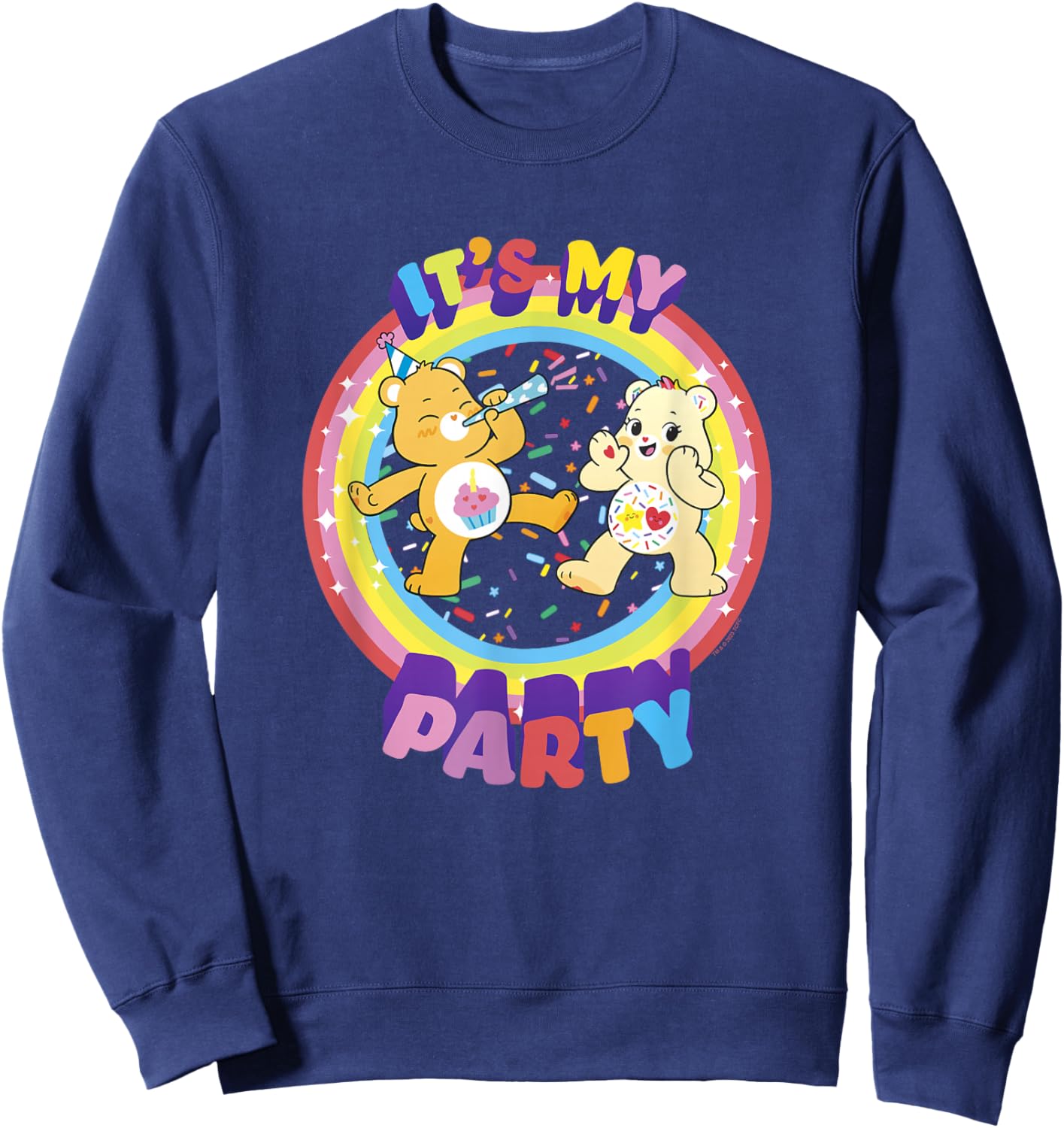 Care Bears Birthday It's My Party Retro Birthday Bear Logo Sweatshirt - Sweatshirt | Navy