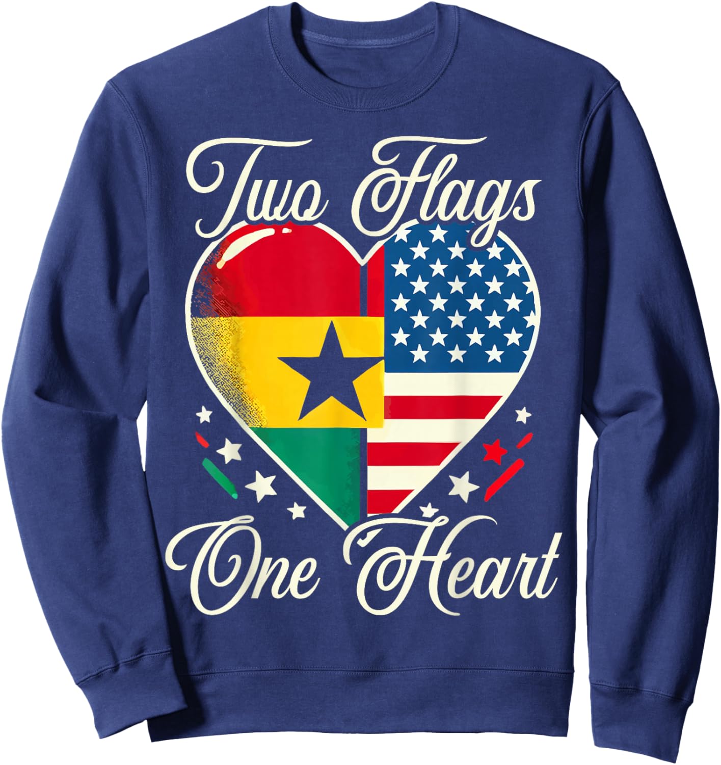 Half Ghanaian Half American USA Flag Ghana America Sweatshirt - Sweatshirt | Navy