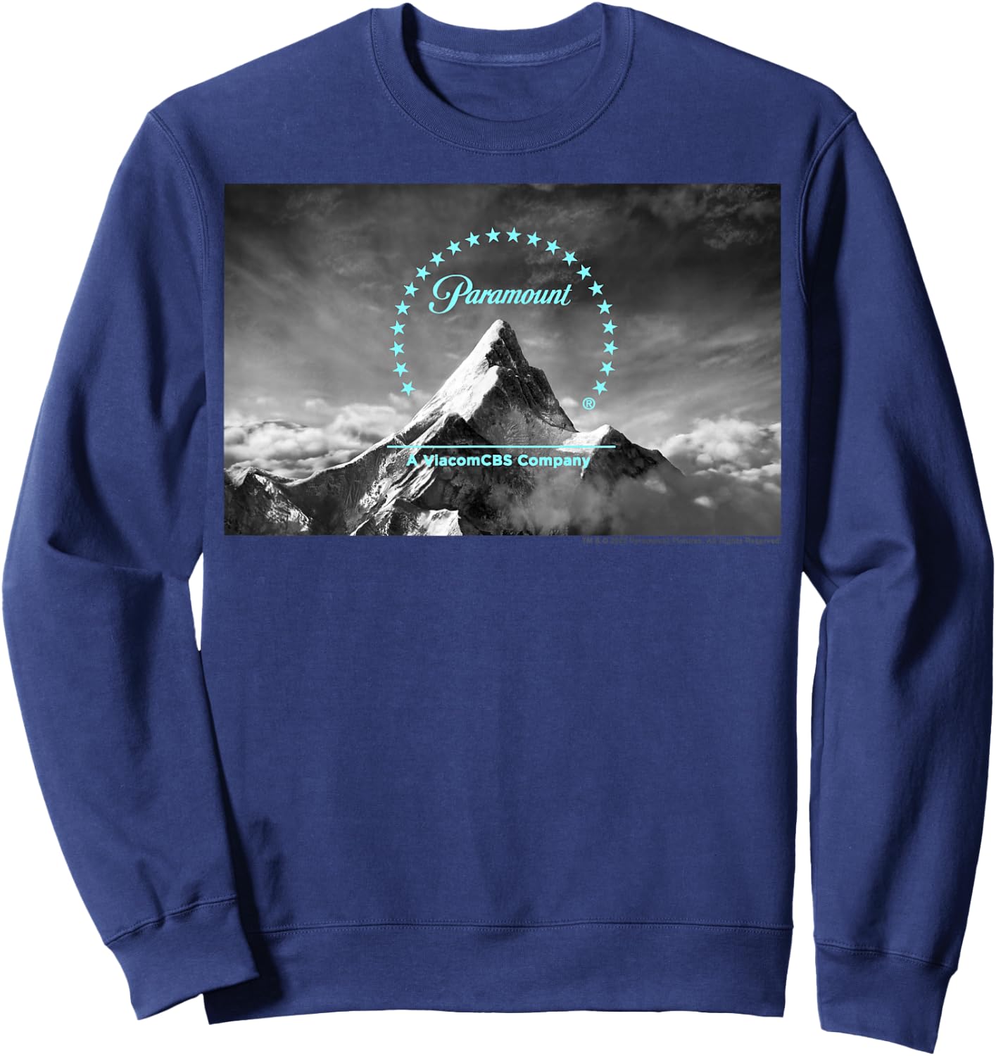 Paramount Neon Blue Logo Scenery Sweatshirt - Sweatshirt | Navy