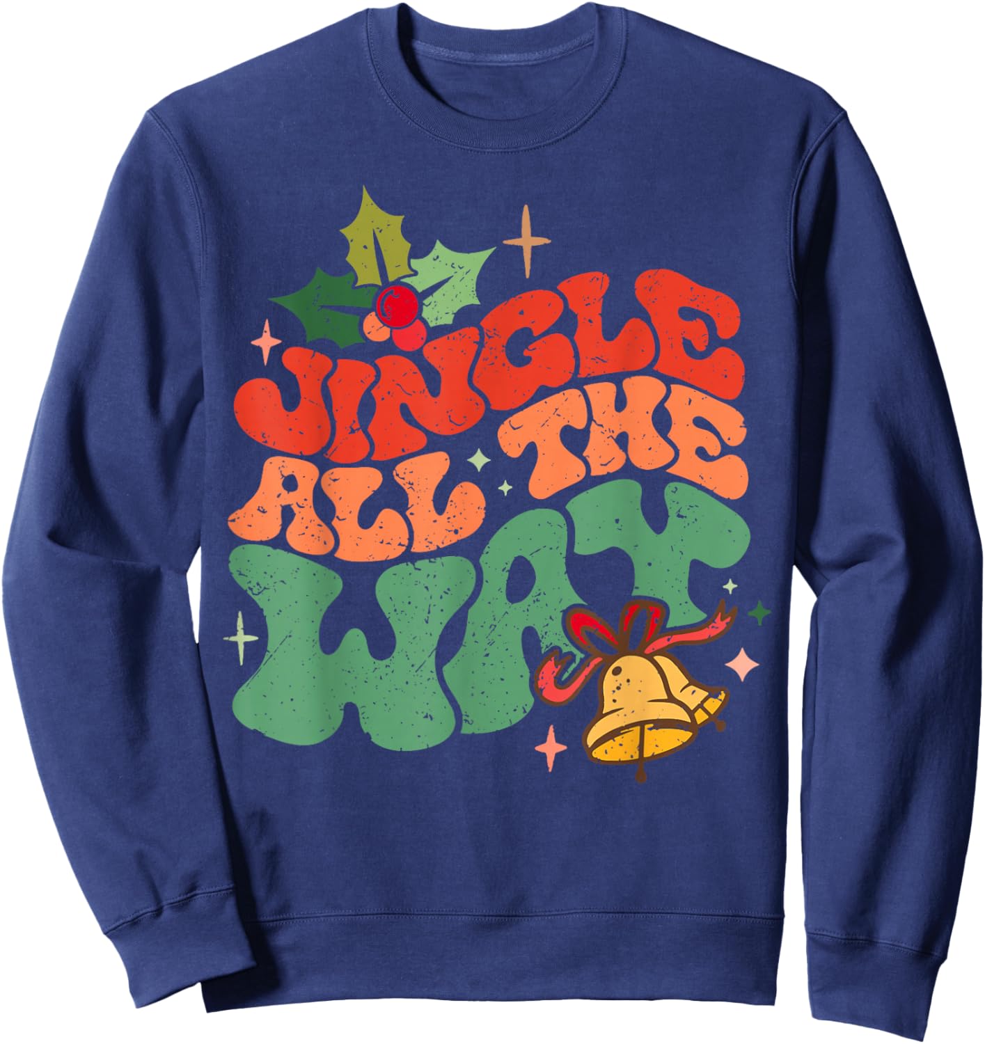 Jingle All The Way Groovy Sweatshirt - Sweatshirt | Navy