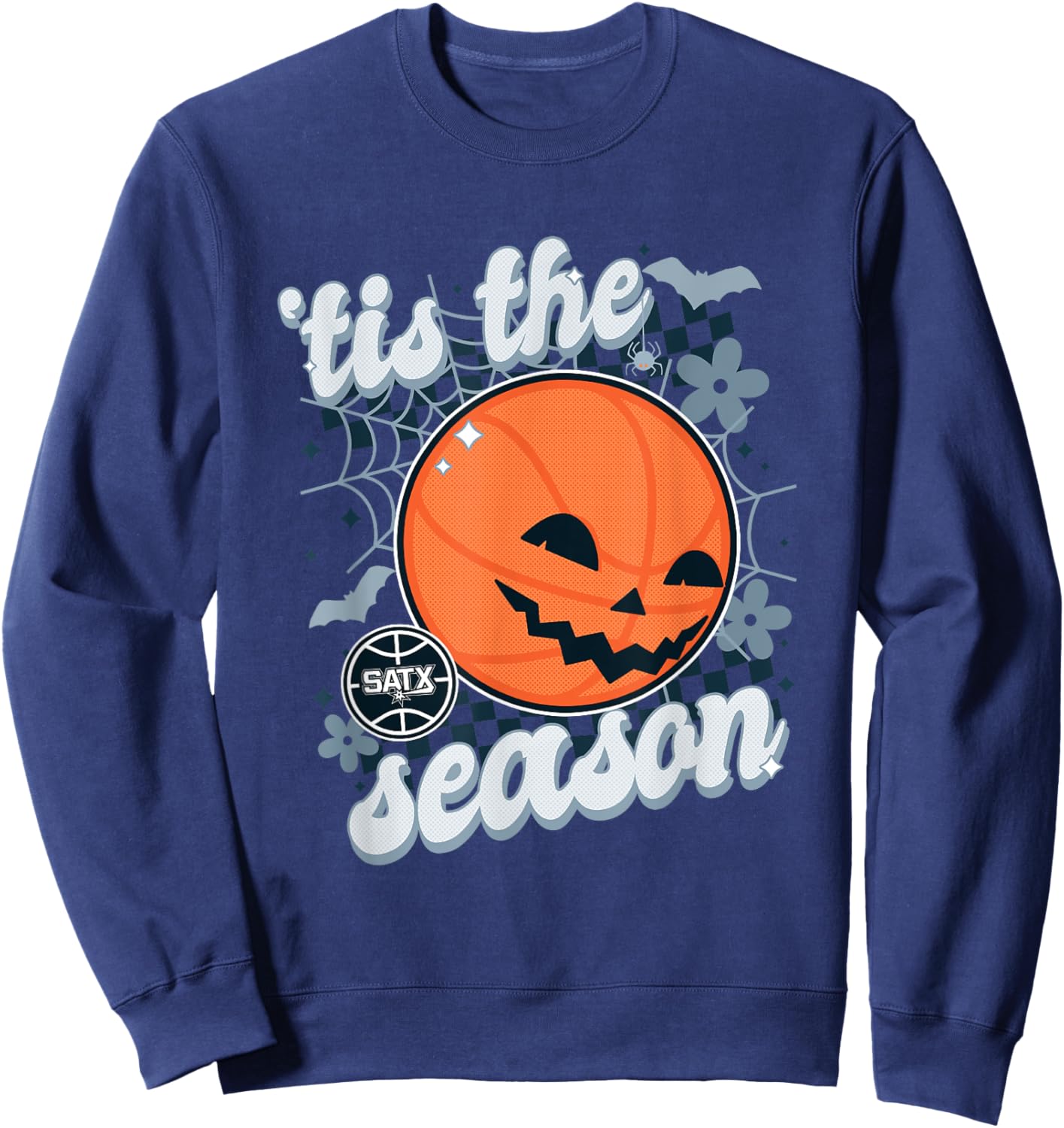 NBA San Antonio Spurs Halloween Spooky Season Sweatshirt - Sweatshirt | Navy