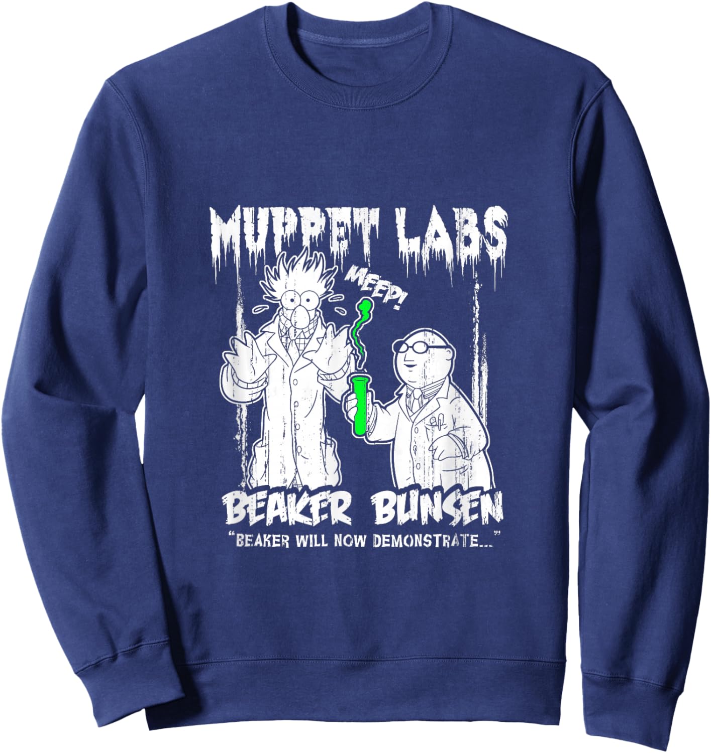 Disney The Muppets Beaker & Bunsen Vintage Muppet Labs Sweatshirt - Sweatshirt | Navy