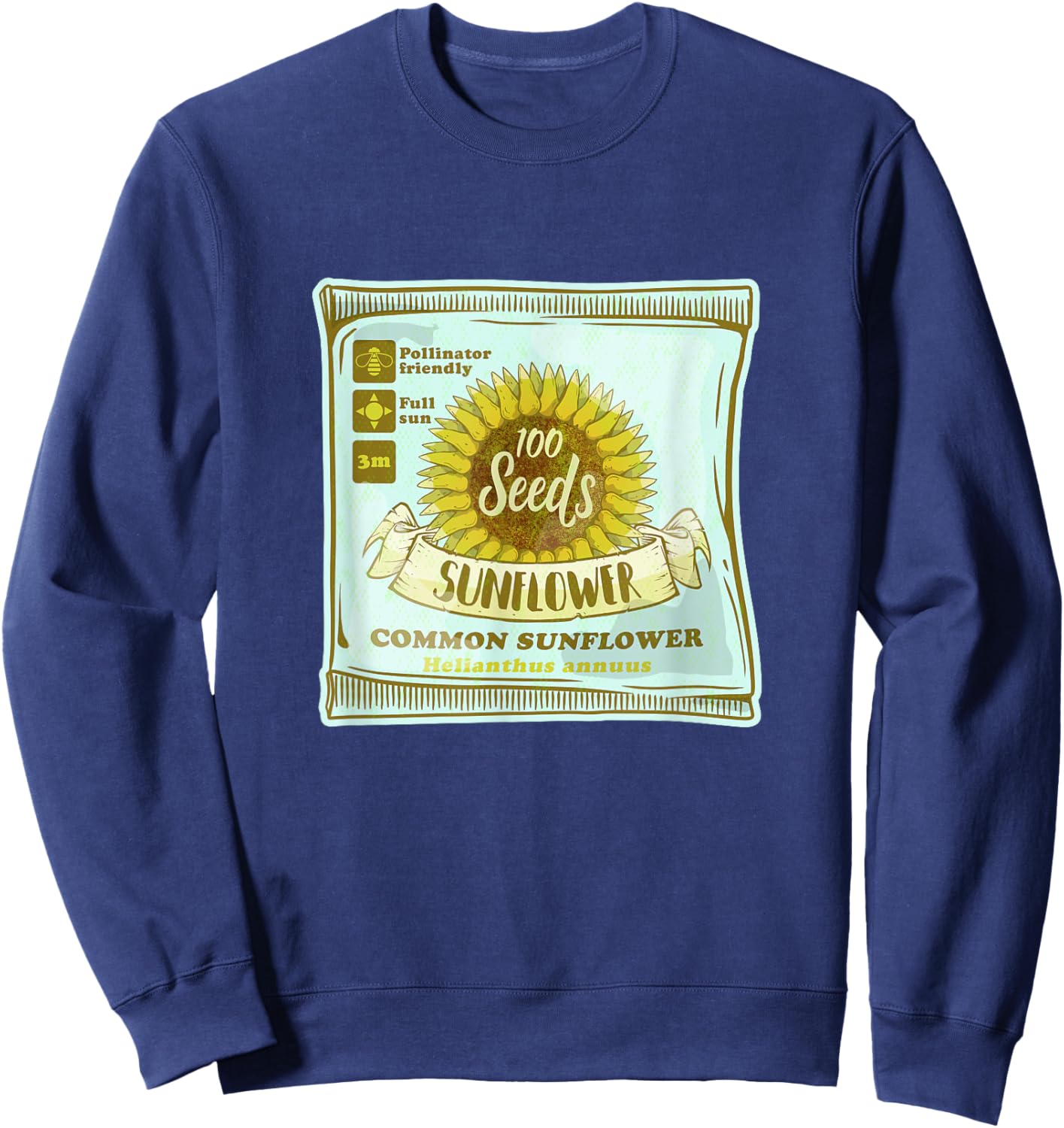 Sunflower seeds packet growing plants Sweatshirt - Sweatshirt | Navy