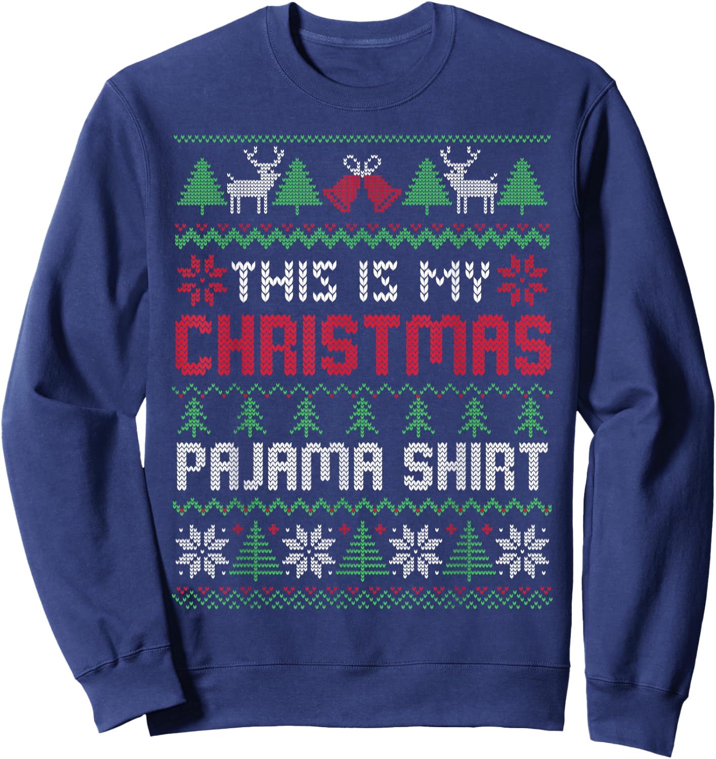 This Is My Christmas Pajama Shirt Lights Family Matching Kid Sweatshirt - Sweatshirt | Navy
