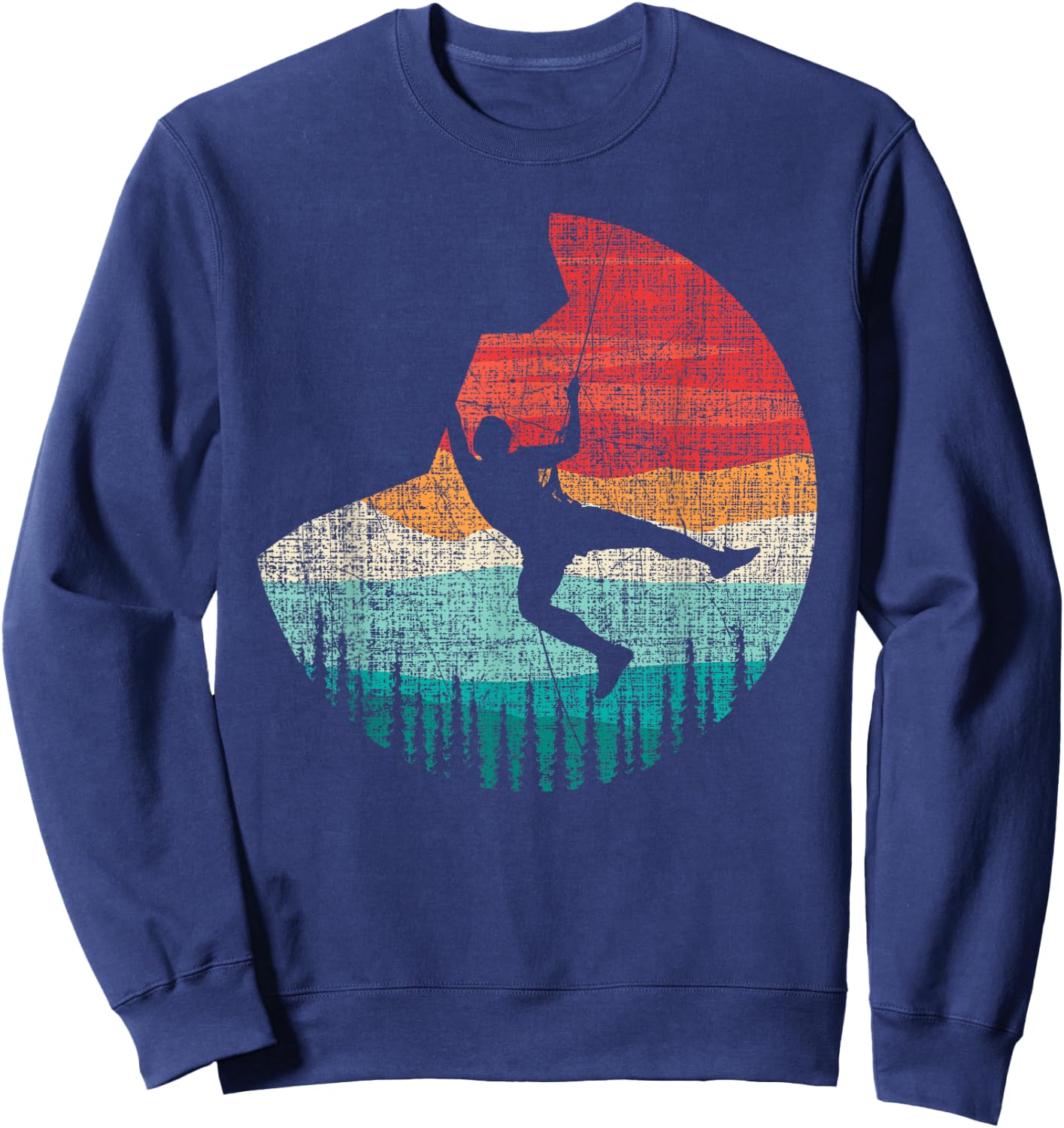 Vintage Retro Rock Climber & Rock Climbing Sweatshirt - Sweatshirt | Navy