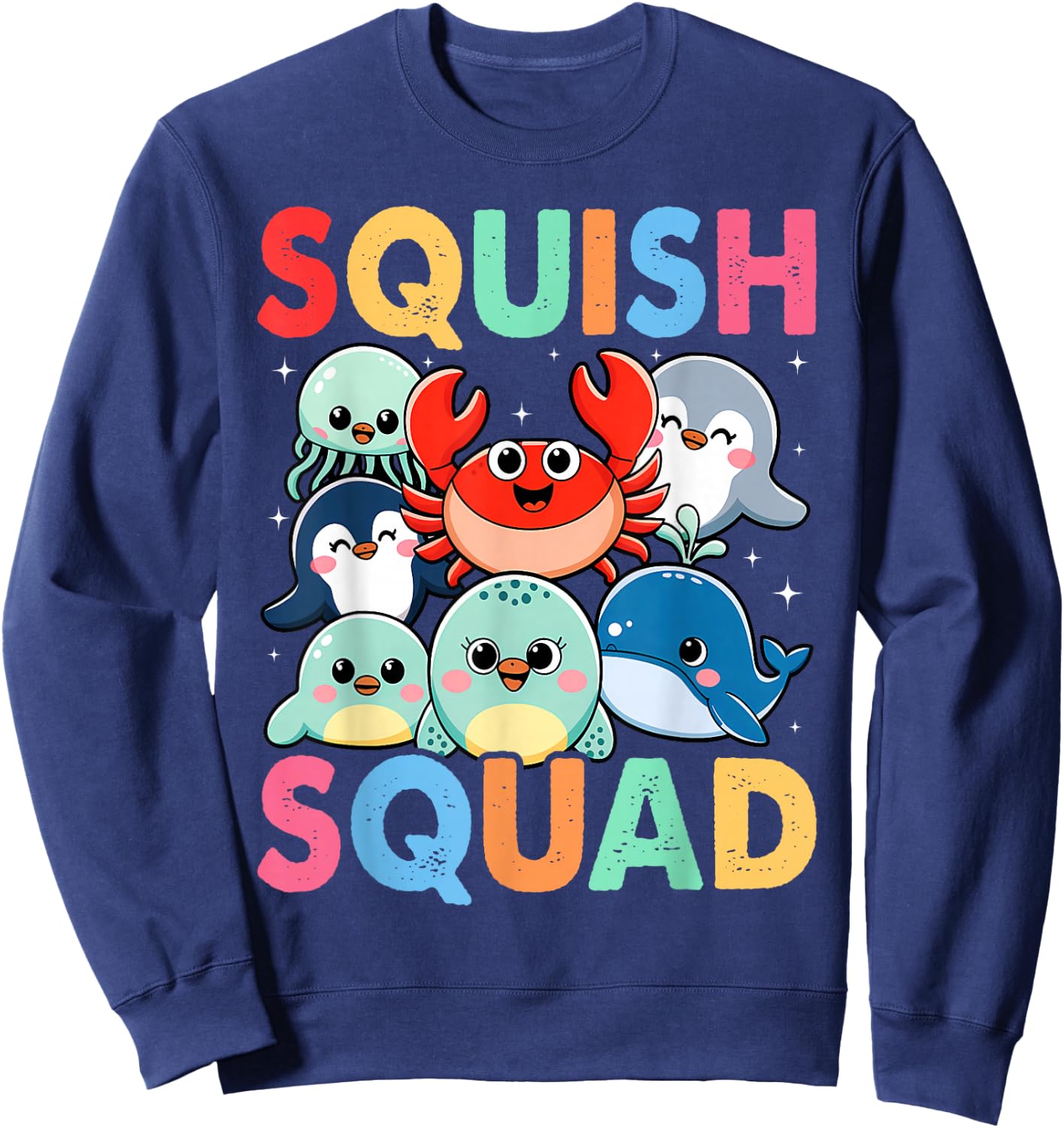 Squish Squad Mallow Soft Toy Cute for Kids Boy Girls Sweatshirt - Sweatshirt | Navy