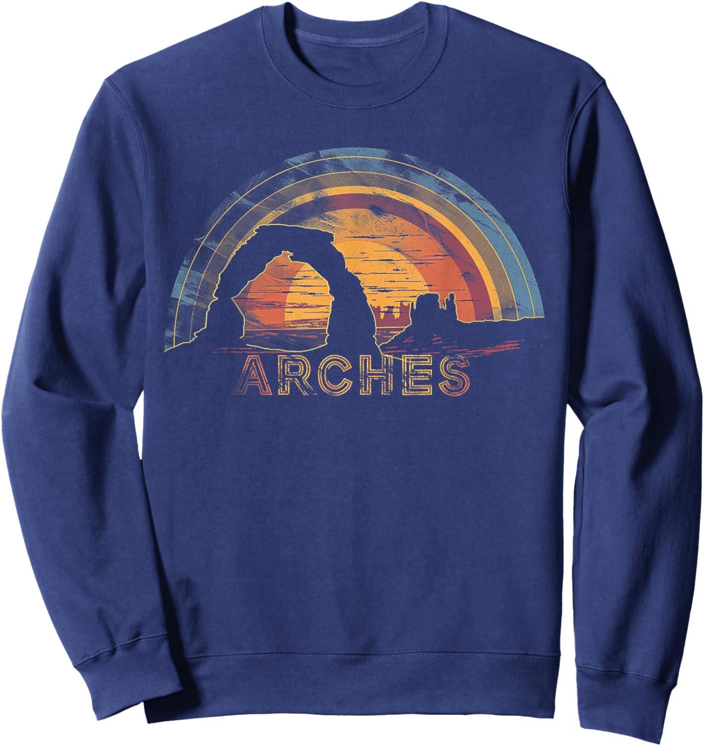 Arches - US National Park Vintage Men Women Kids Retro Sweatshirt - Sweatshirt | Navy