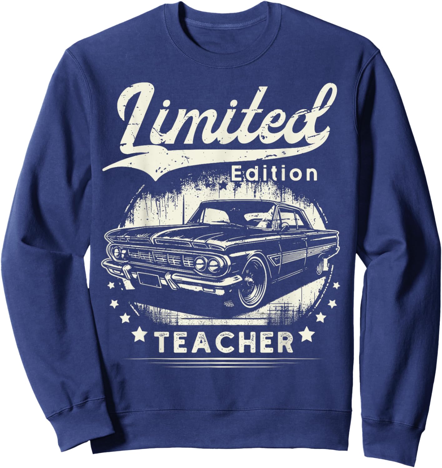 Teacher Job School classic car Birthday Worker Professional Sweatshirt - Sweatshirt | Navy