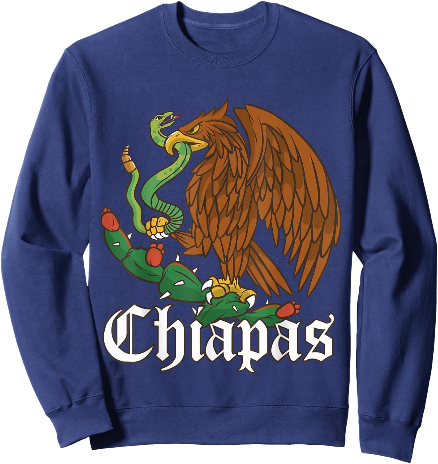 Chiapas Mexico with Mexican Eagle, Chiapas Sweatshirt - Sweatshirt | Navy