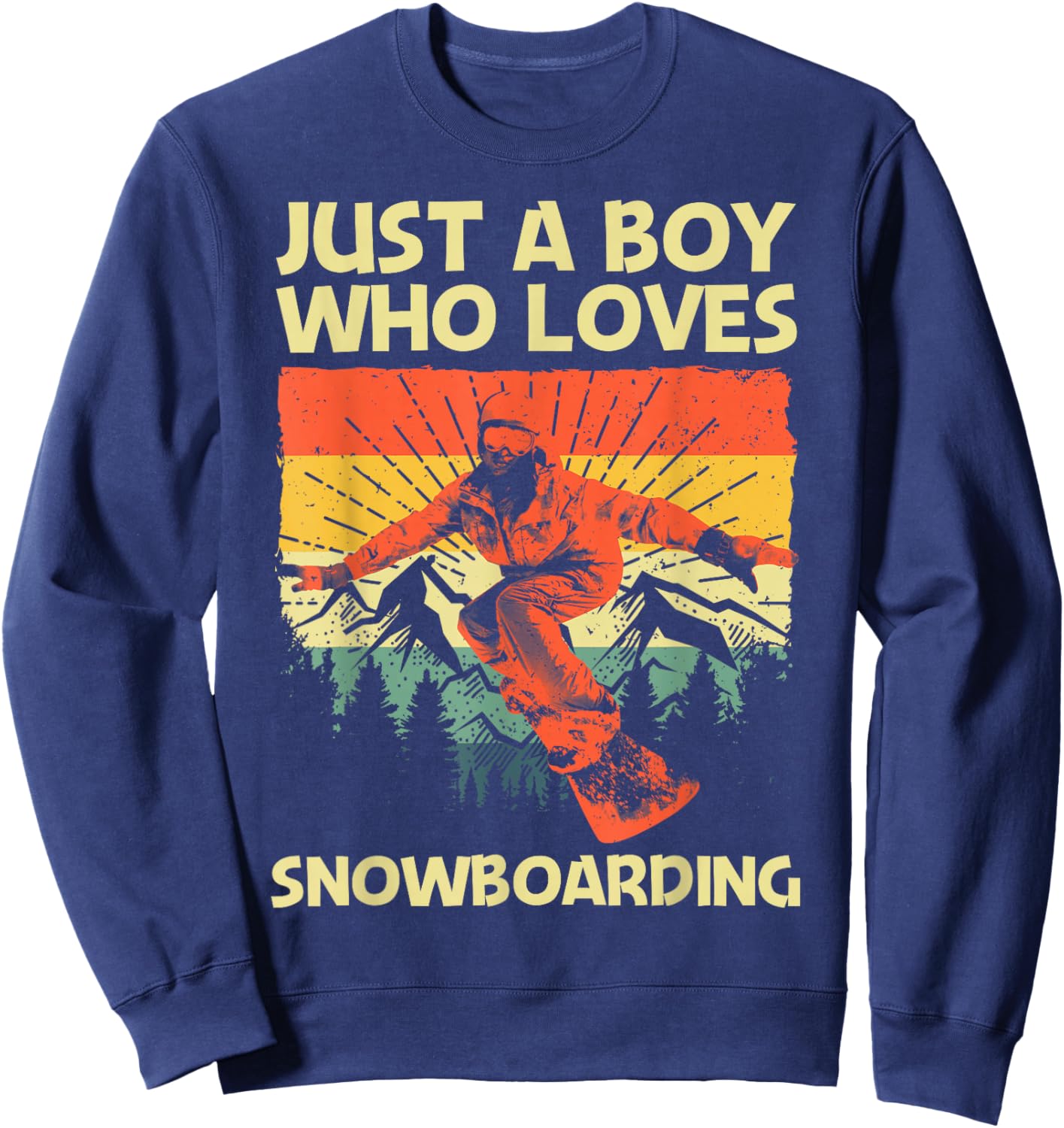 Cool Snowboarding Design For Boys Kids Snowboard Snowboarder Sweatshirt - Sweatshirt | Navy