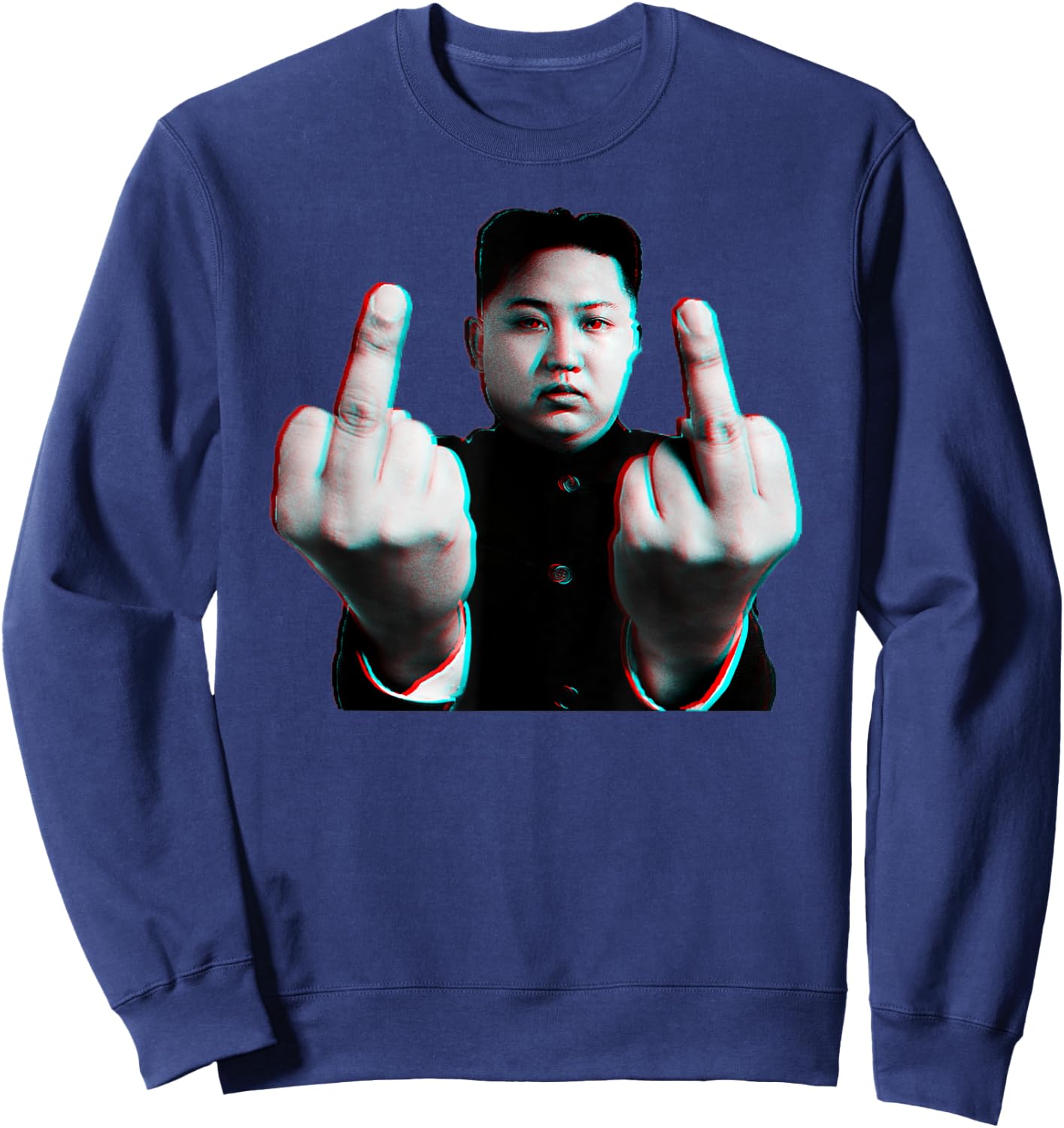 Kim Jong Boom -Adults Black Cartoon Modern Casual Sweatshirt - Sweatshirt | Navy