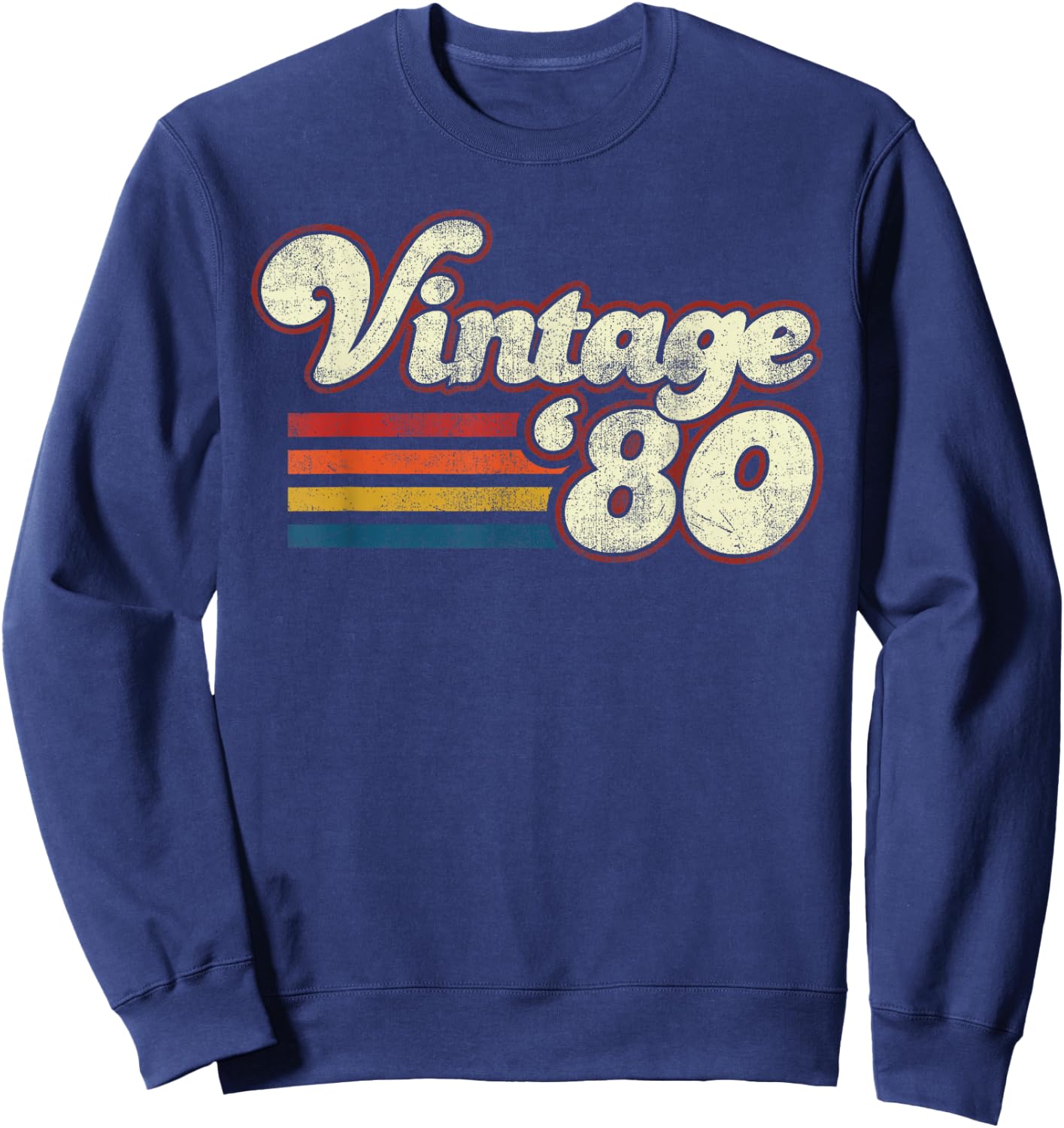 Vintage 1980 Birthday Sweatshirt - Sweatshirt | Navy