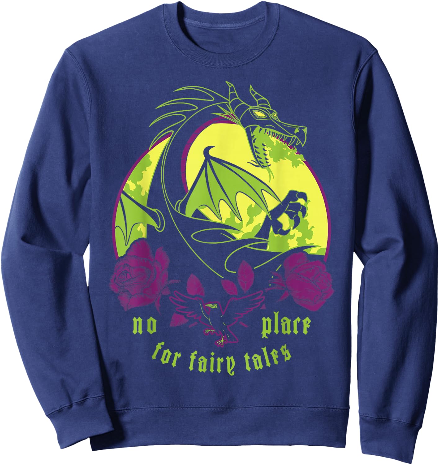 Disney Villains Maleficent Dragon No Place For Fairy Tales Sweatshirt - Sweatshirt | Navy