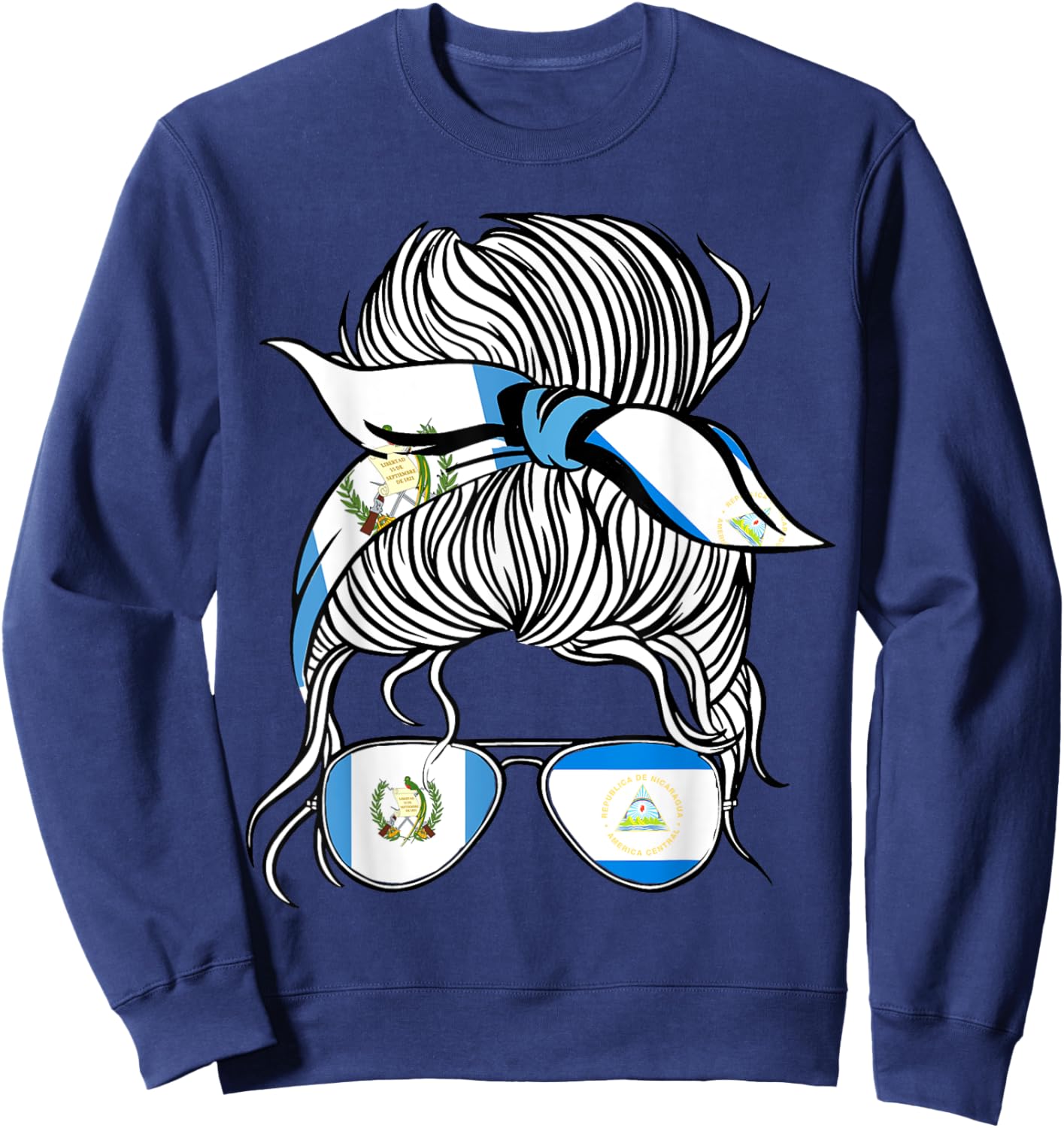 Guatemala Flag Nicaragua Grown Women Girl Country Sweatshirt - Sweatshirt | Navy