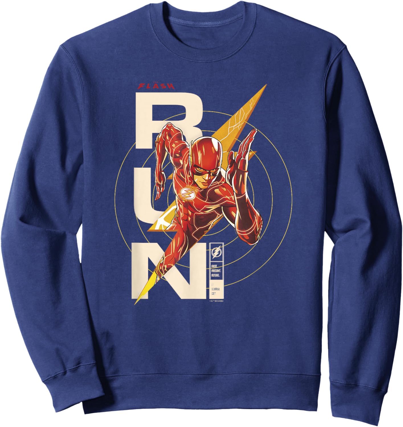 The Flash RUN Lightning Emblem Portrait Sweatshirt - Sweatshirt | Navy