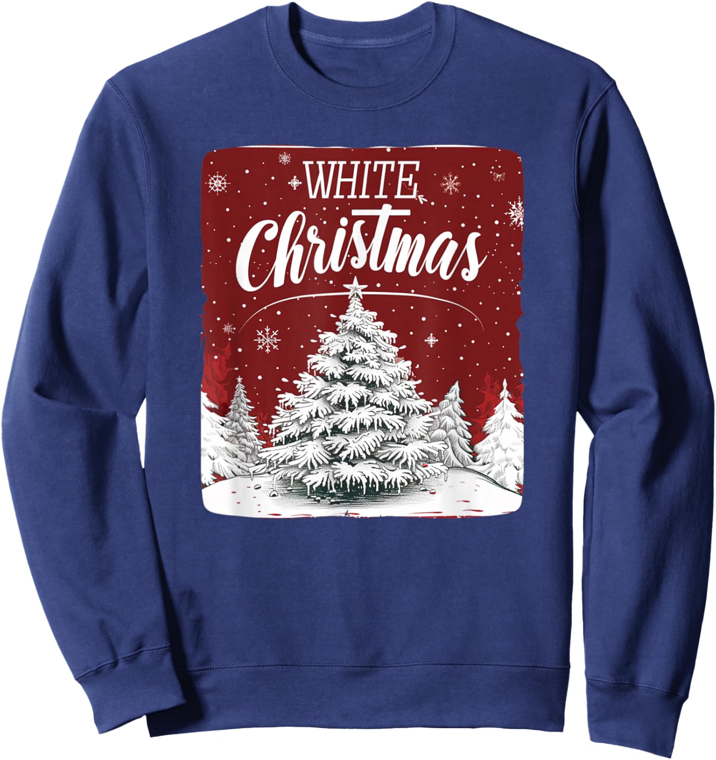 White Christmas with pretty nice Xmas Tree Outfit Sweatshirt - Sweatshirt | Navy