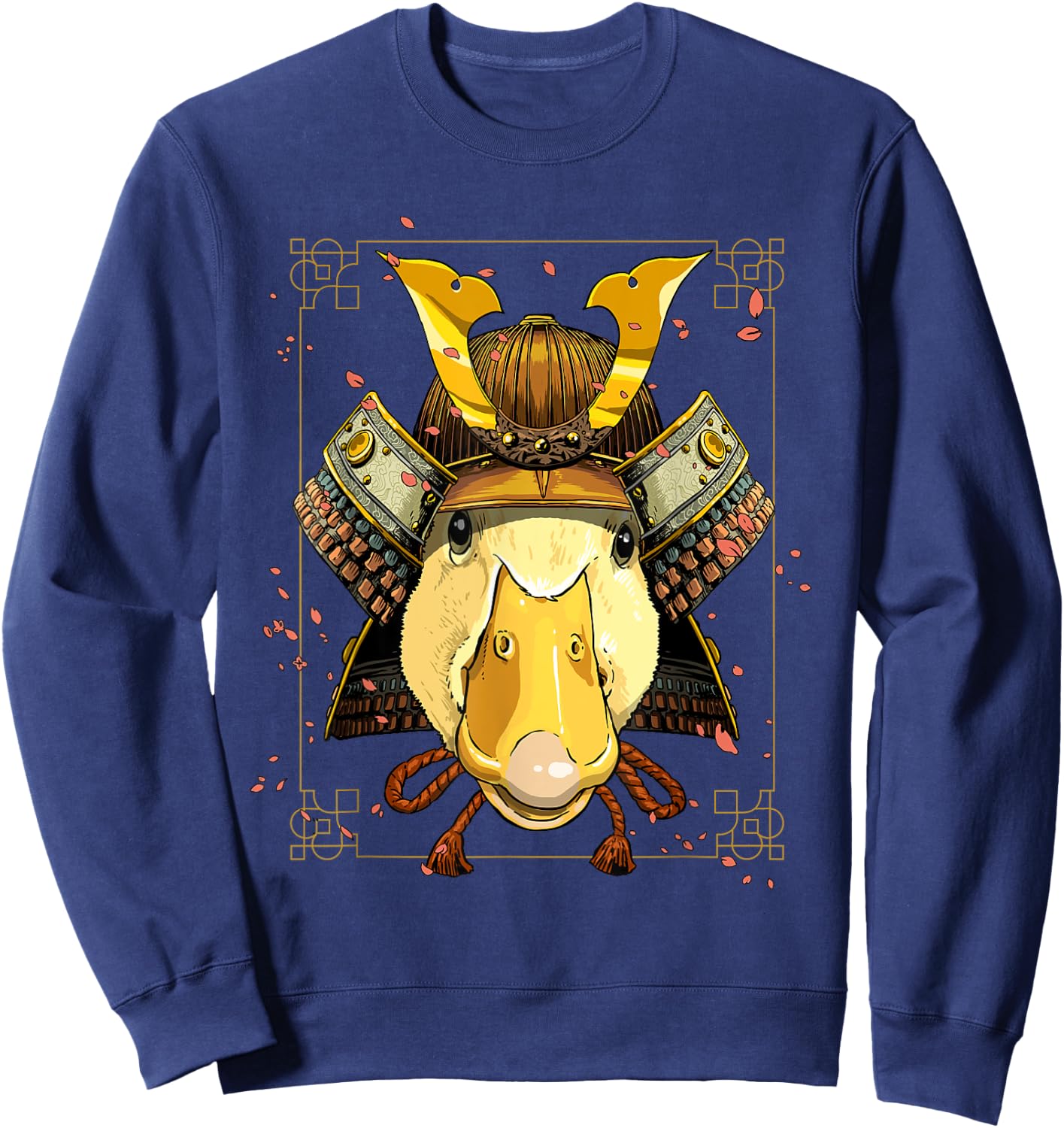Japanese Samurai Duck Bird Animal Face Waterfowl Duck Lover Sweatshirt - Sweatshirt | Navy