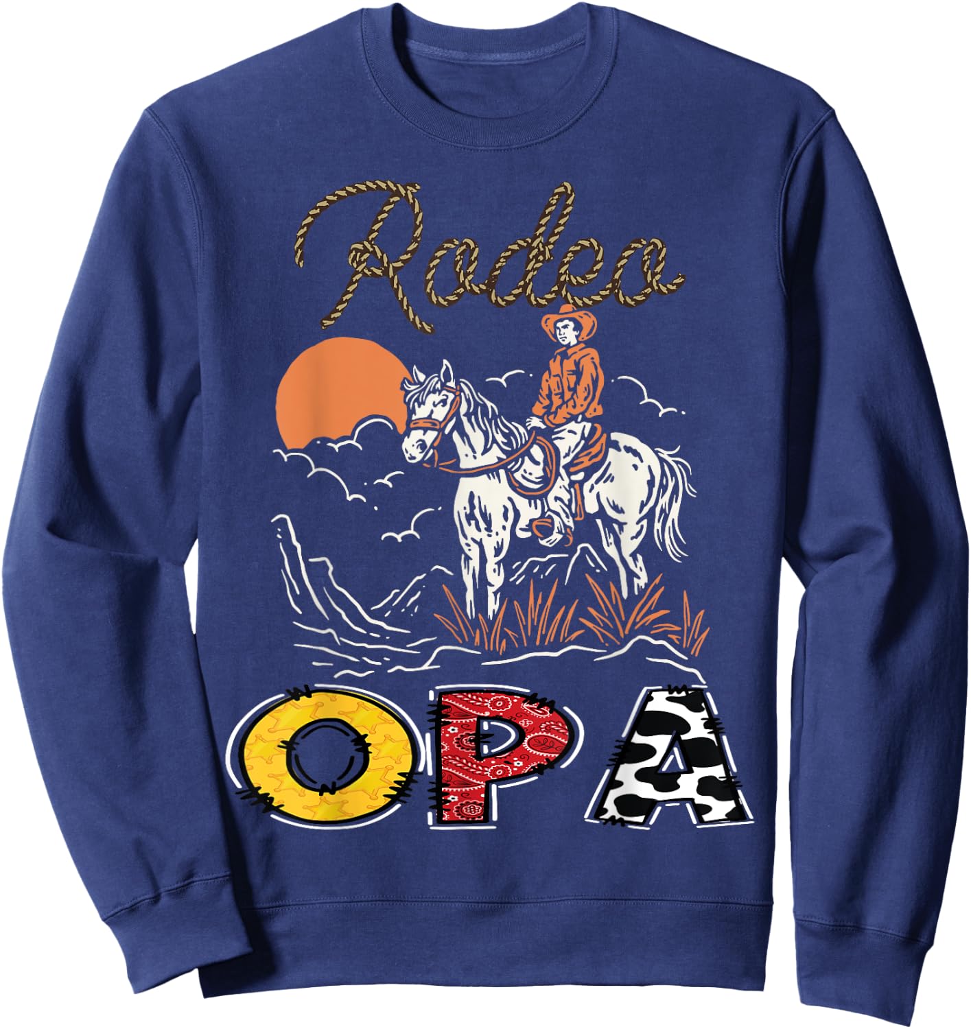 Rodeo Opa Cowboy 1St Birthday Family Matching Sweatshirt - Sweatshirt | Navy