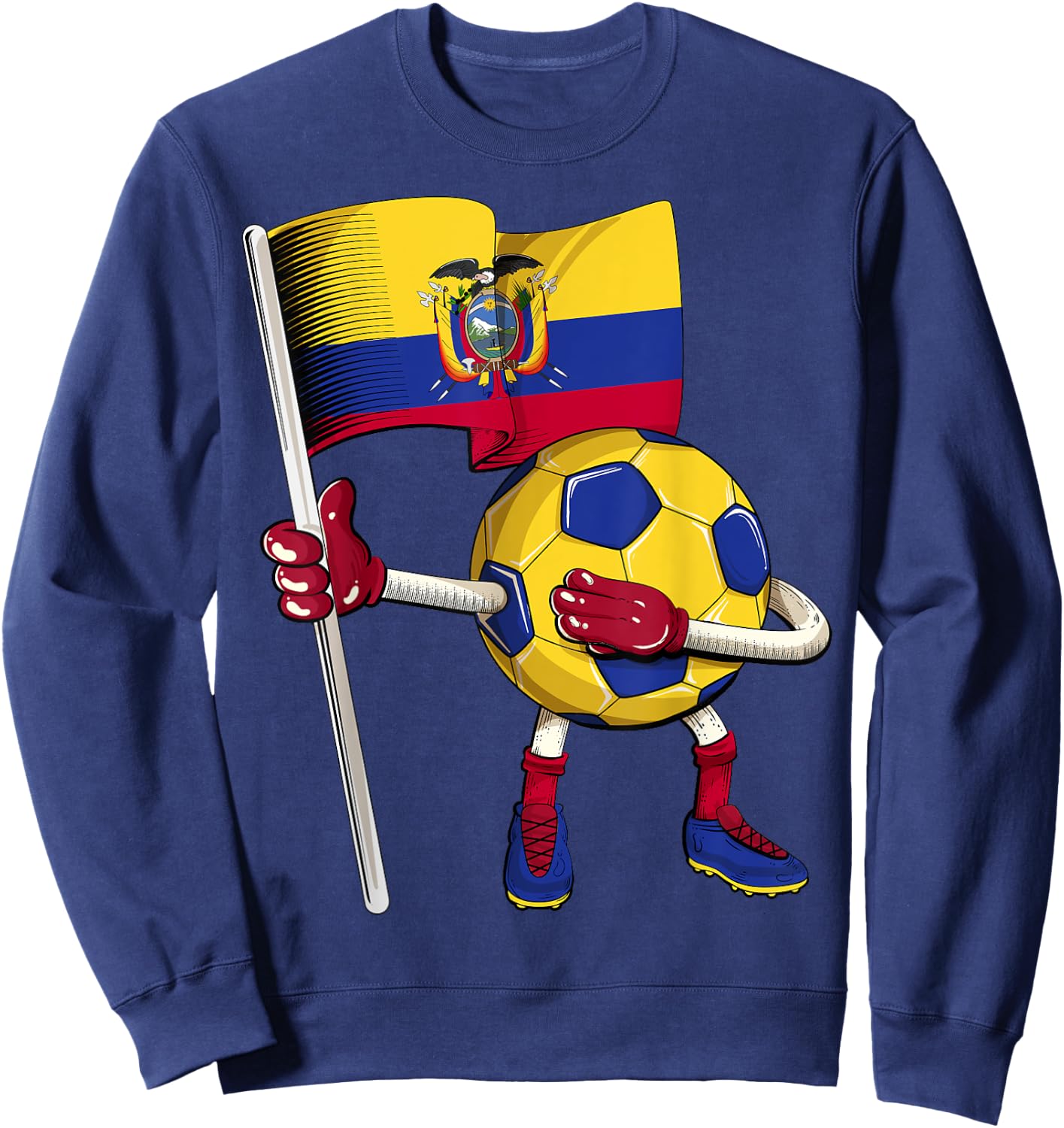 Ecuador Soccer Jersey Ecuador Flag Football Dab Funny Sweatshirt - Sweatshirt | Navy