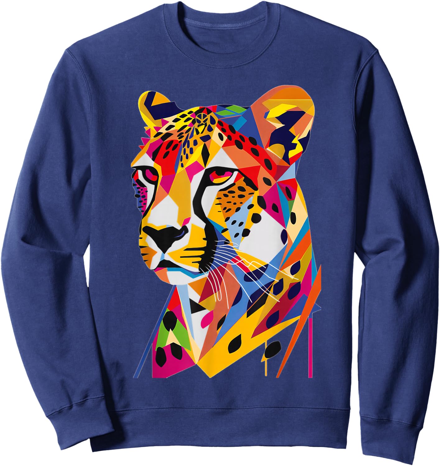 Cheetah Geometric Sweatshirt - Sweatshirt | Navy