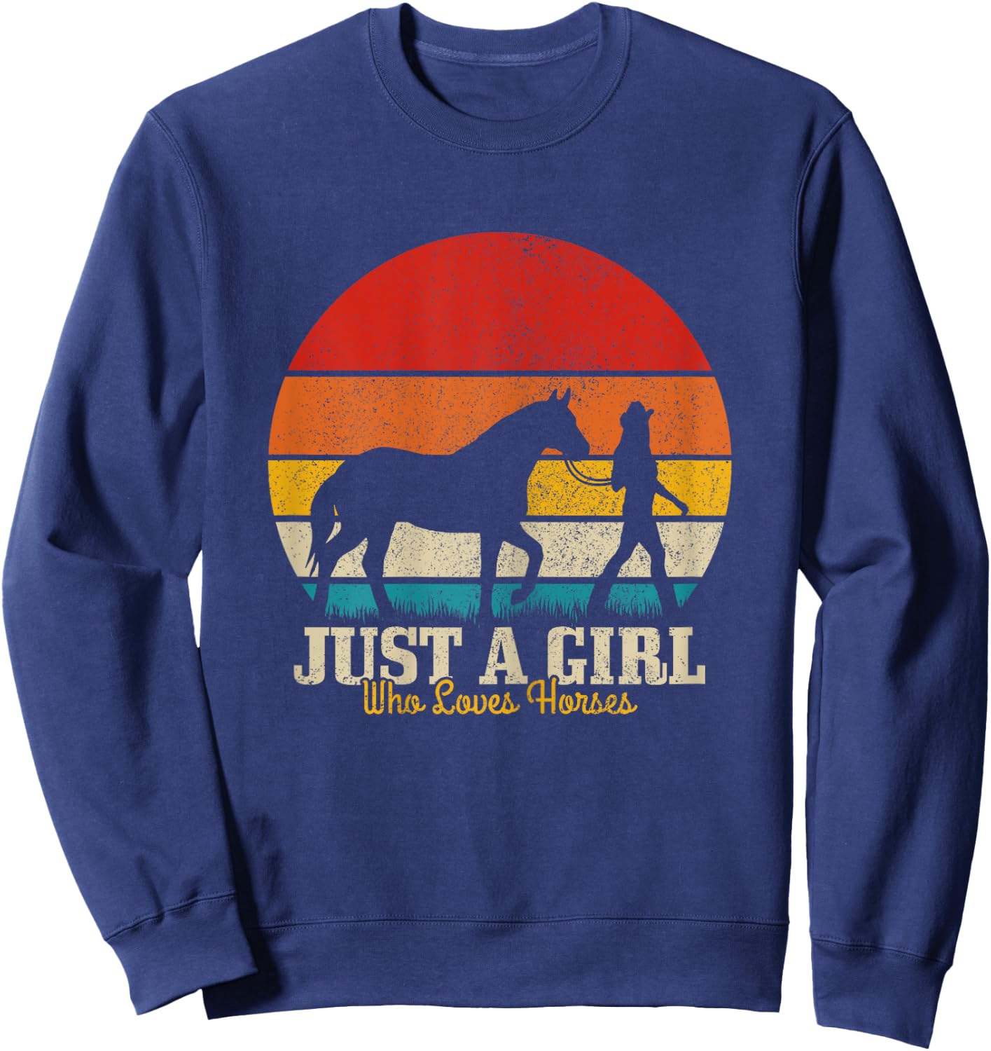 Just A Girl Who Loves Horses Horse Riding Riding Woman Gift Sweatshirt - Sweatshirt | Navy