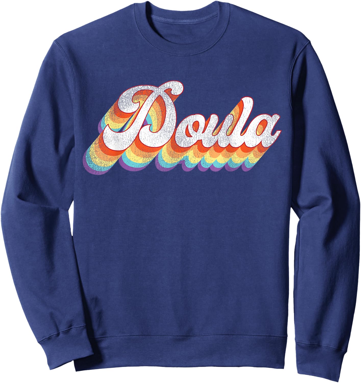 Doula Birth Worker Retro Vintage Doula Sweatshirt - Sweatshirt | Navy