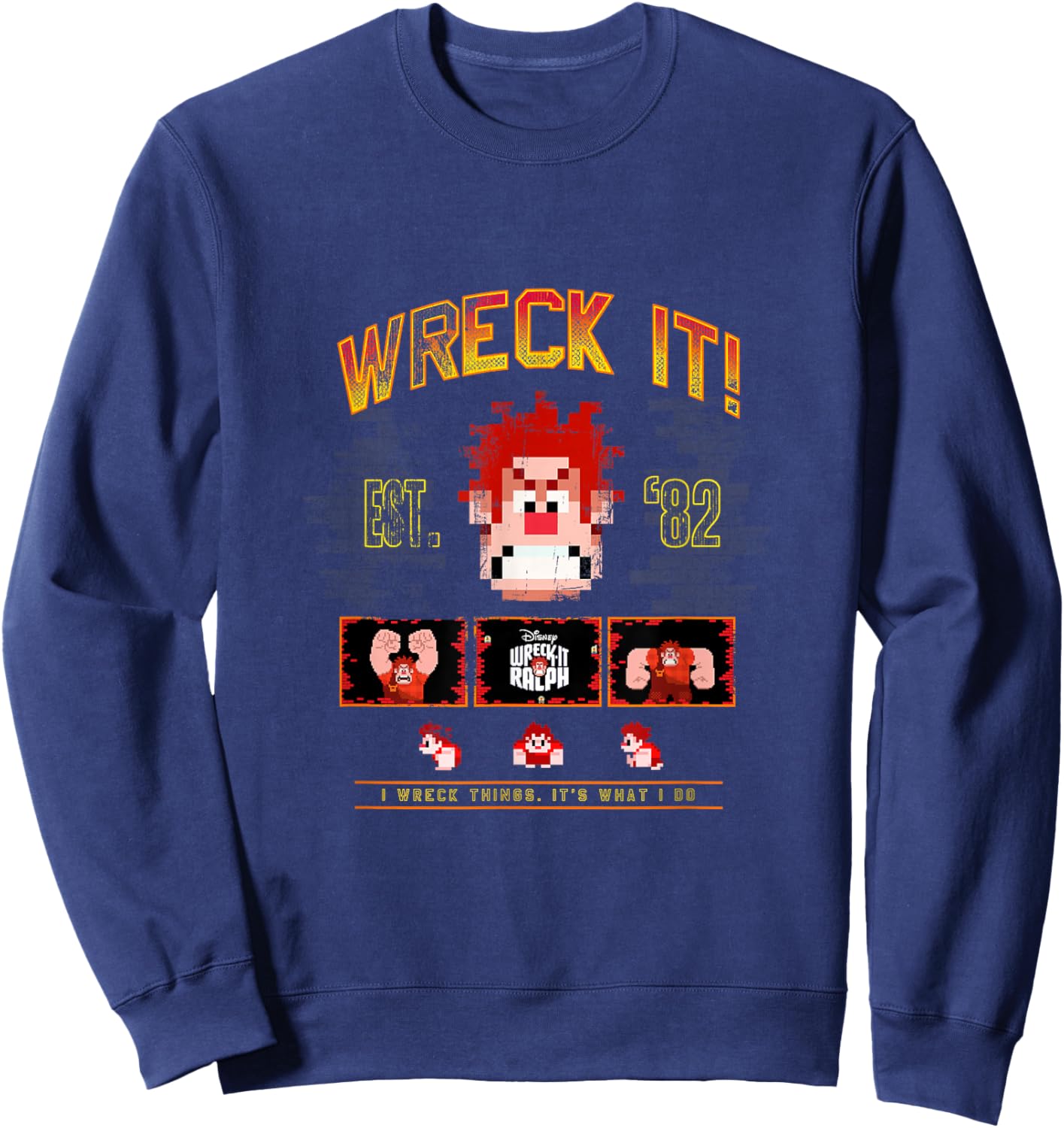 Disney Wreck-It Ralph Wreck It! Est. '82 Vintage Video Game Sweatshirt - Sweatshirt | Navy