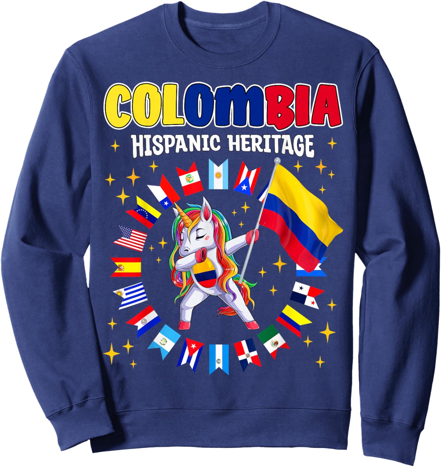 Hispanic Heritage Month Colombia kids boys girls toddlers Sweatshirt - Sweatshirt | Navy