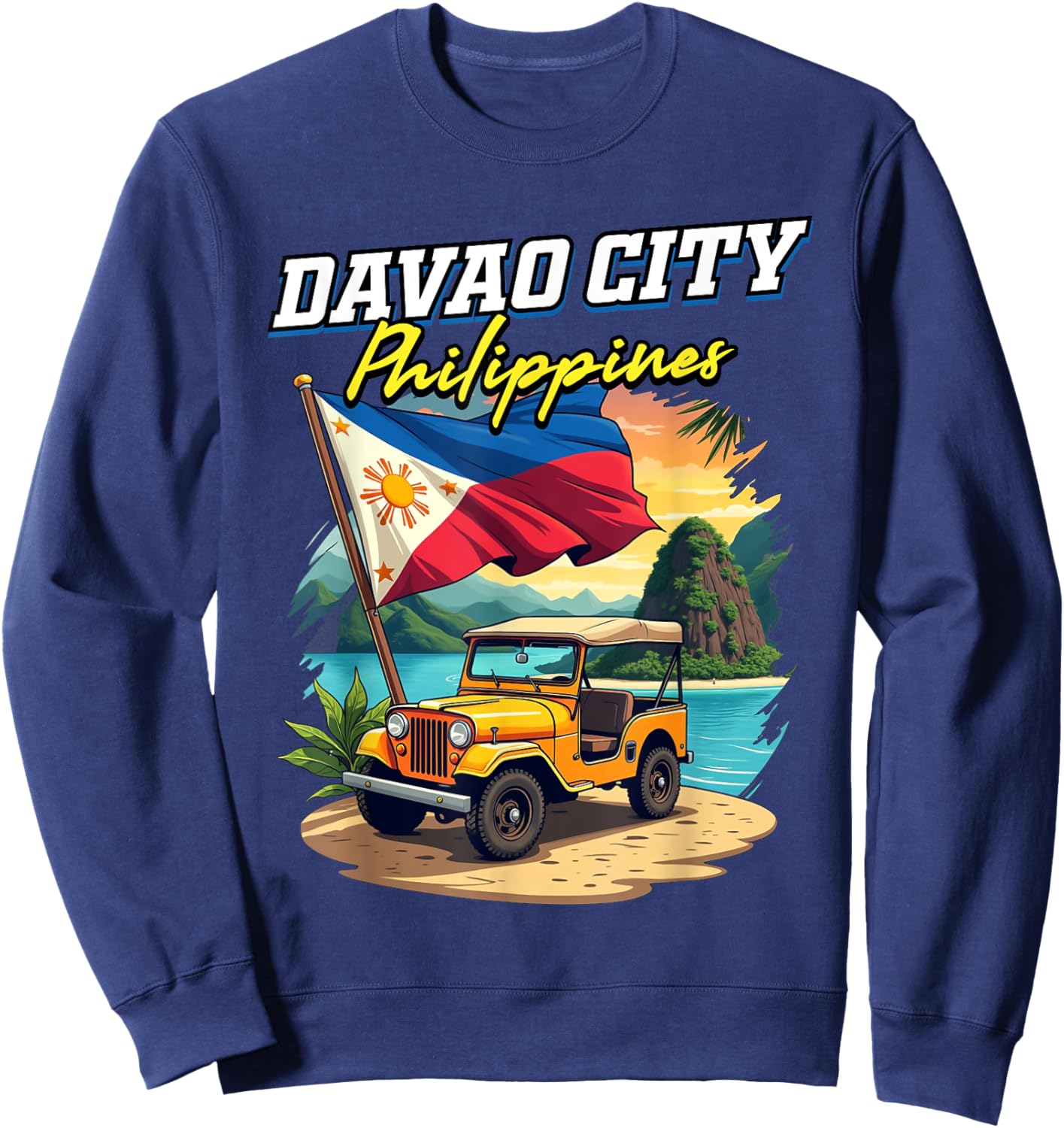 Davao City Philippines Travel Vacation Filipino Souvenir Sweatshirt - Sweatshirt | Navy