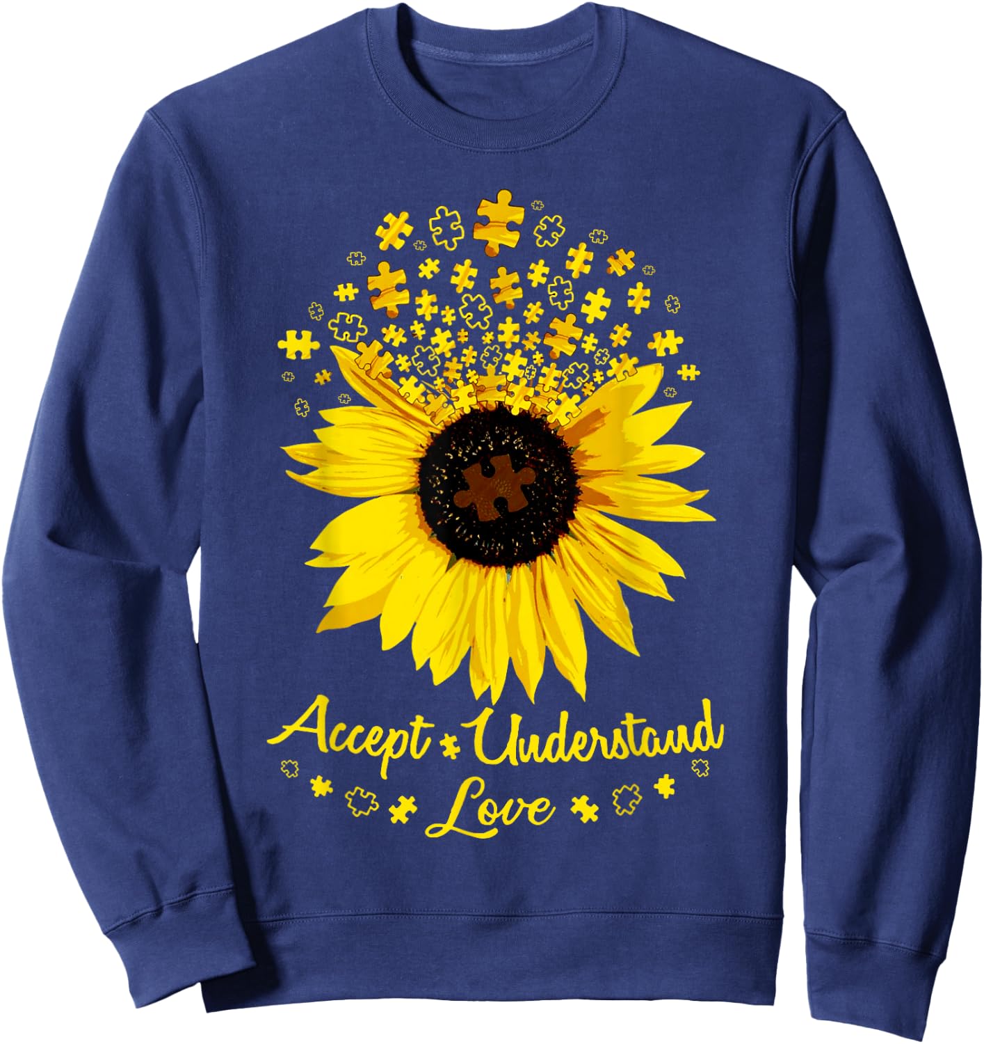 Sunflower Accept Understand Love Sweatshirt - Sweatshirt | Navy