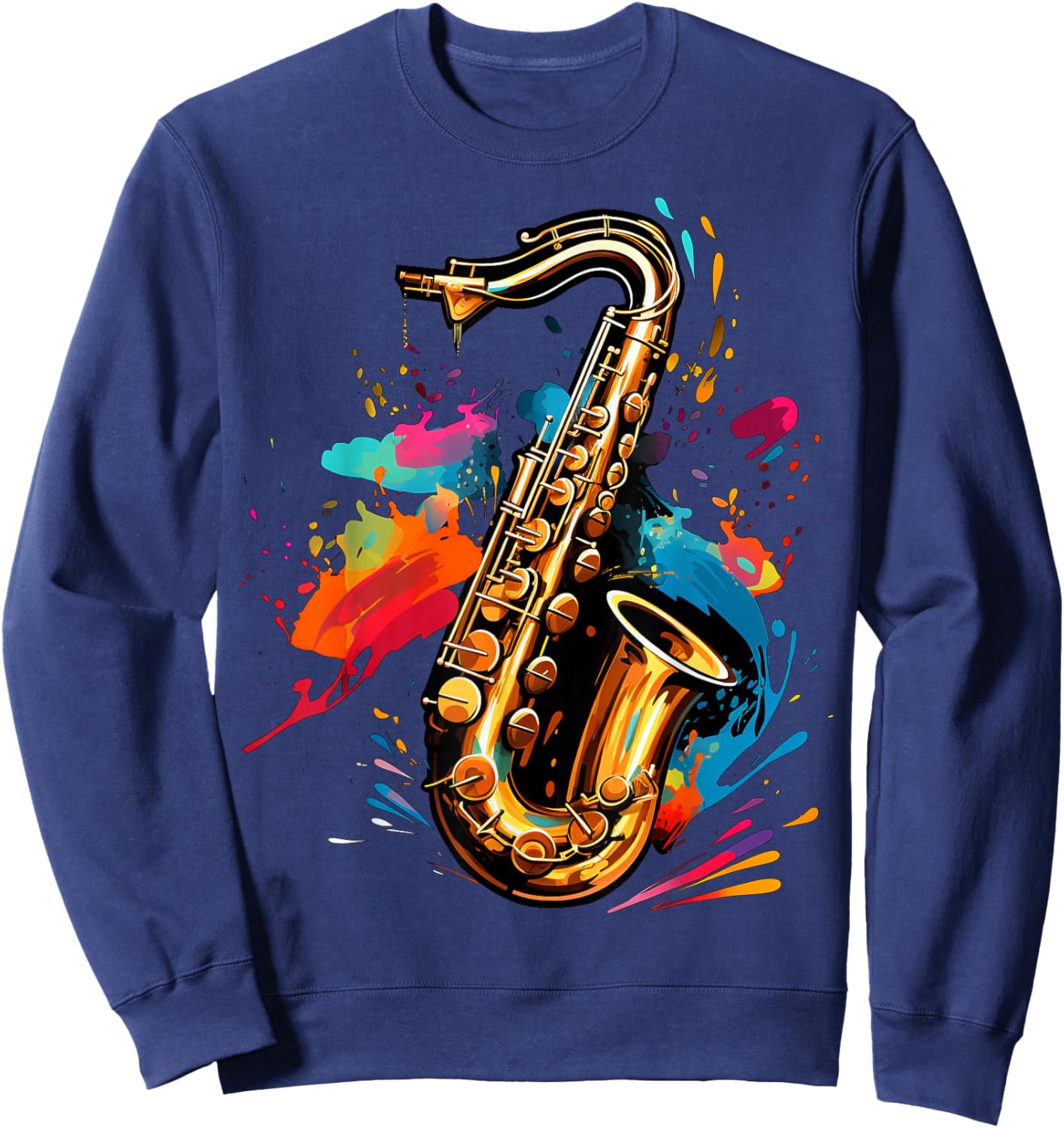 Saxophone lovers , Small, Black Sweatshirt - Sweatshirt | Navy