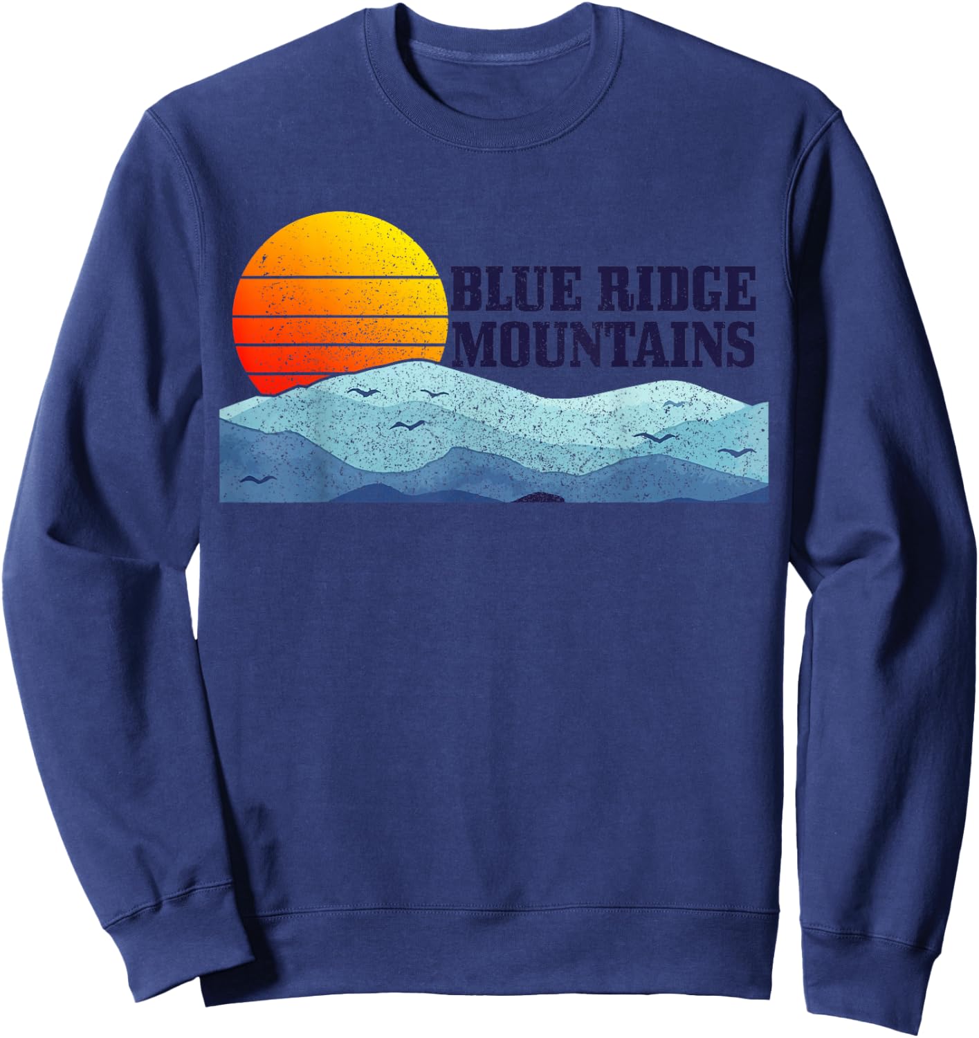 Blue Ridge Mountains Vintage Mountains USA America Souvenir Sweatshirt - Sweatshirt | Navy