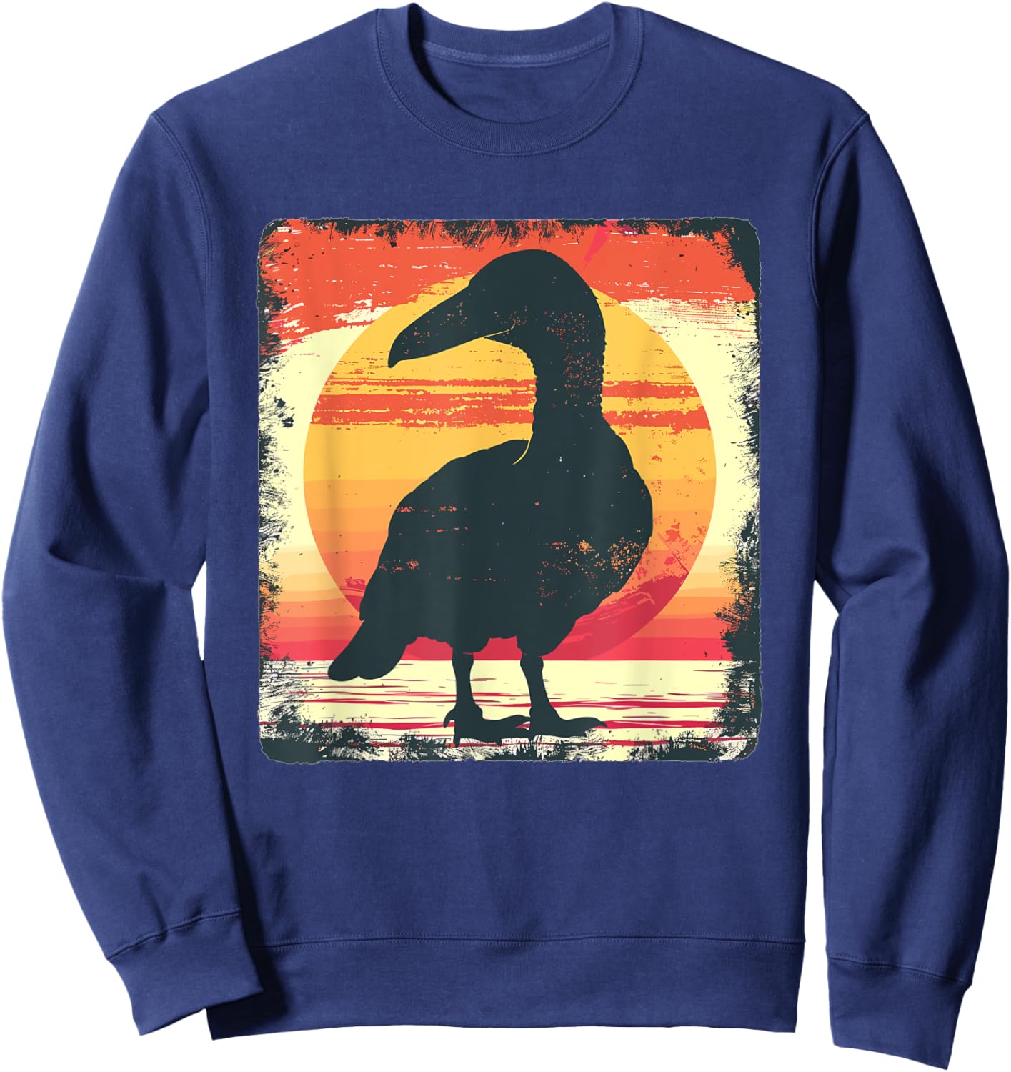 Retro Sunset Dodo Bird Sweatshirt - Sweatshirt | Navy