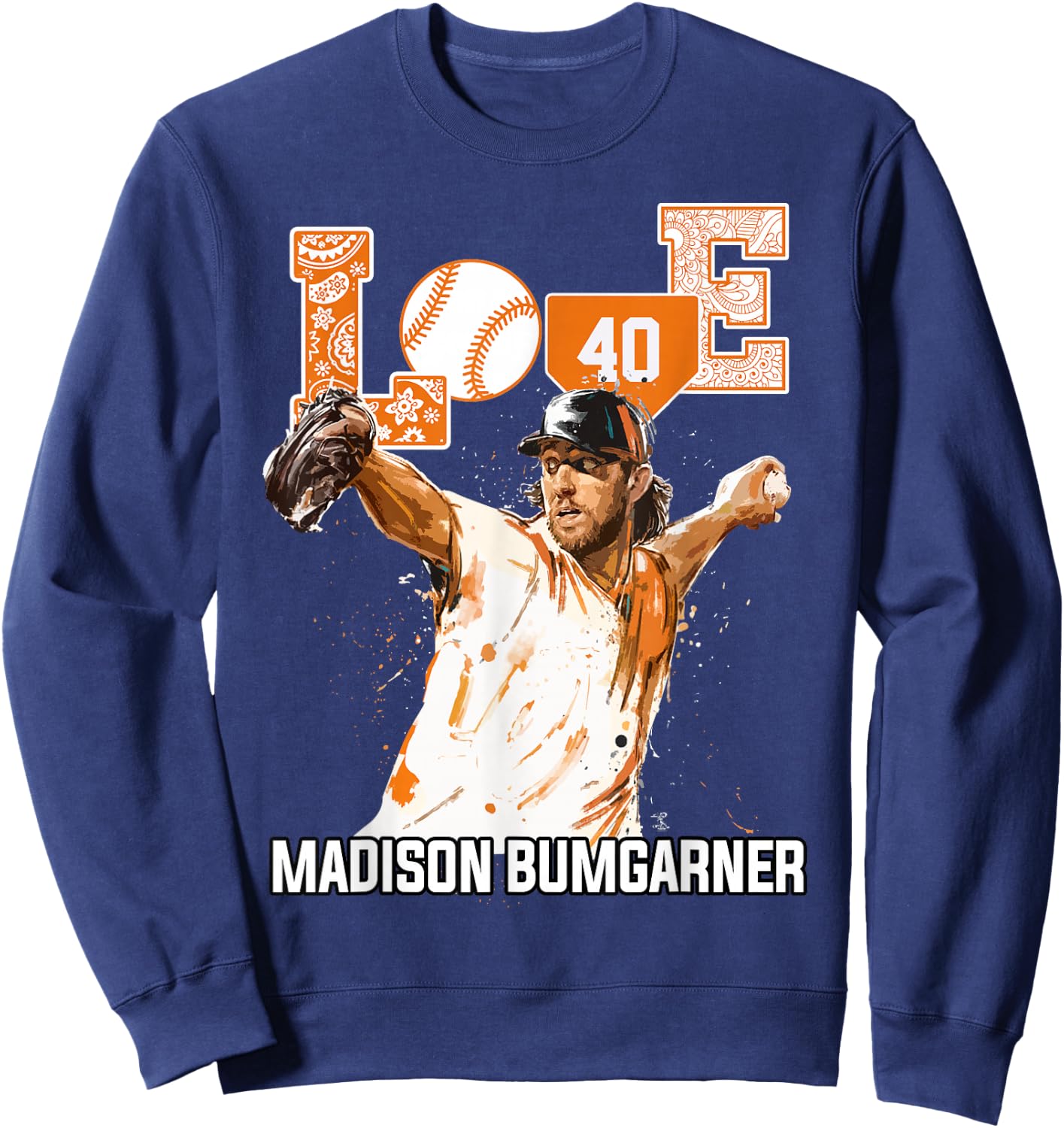 Madison Bumgarner Love Player - Apparel Sweatshirt - Sweatshirt | Navy