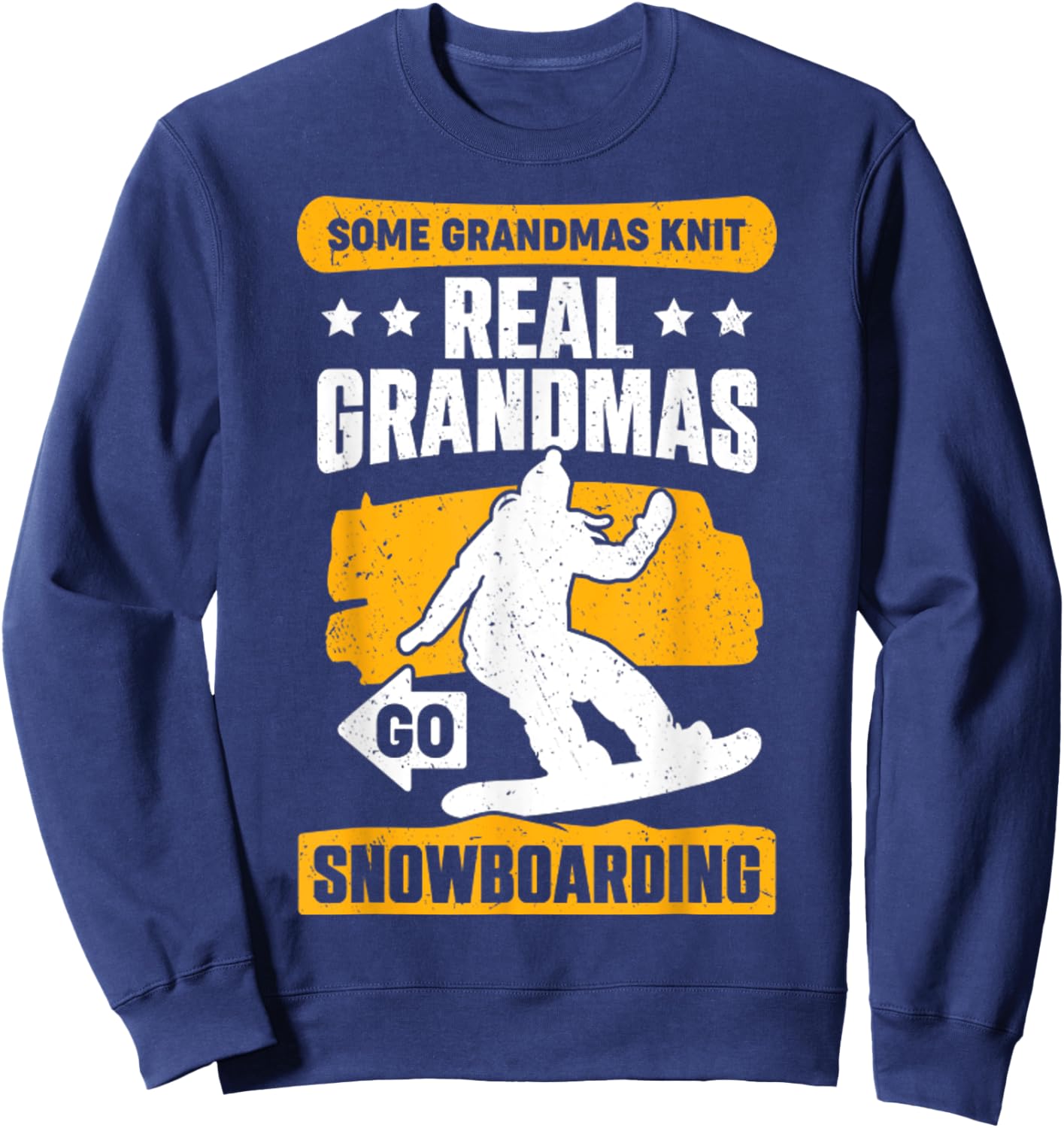 Snowboarding Grandma Snowboarder Old Woman Gift Funny Sweatshirt - Sweatshirt | Navy