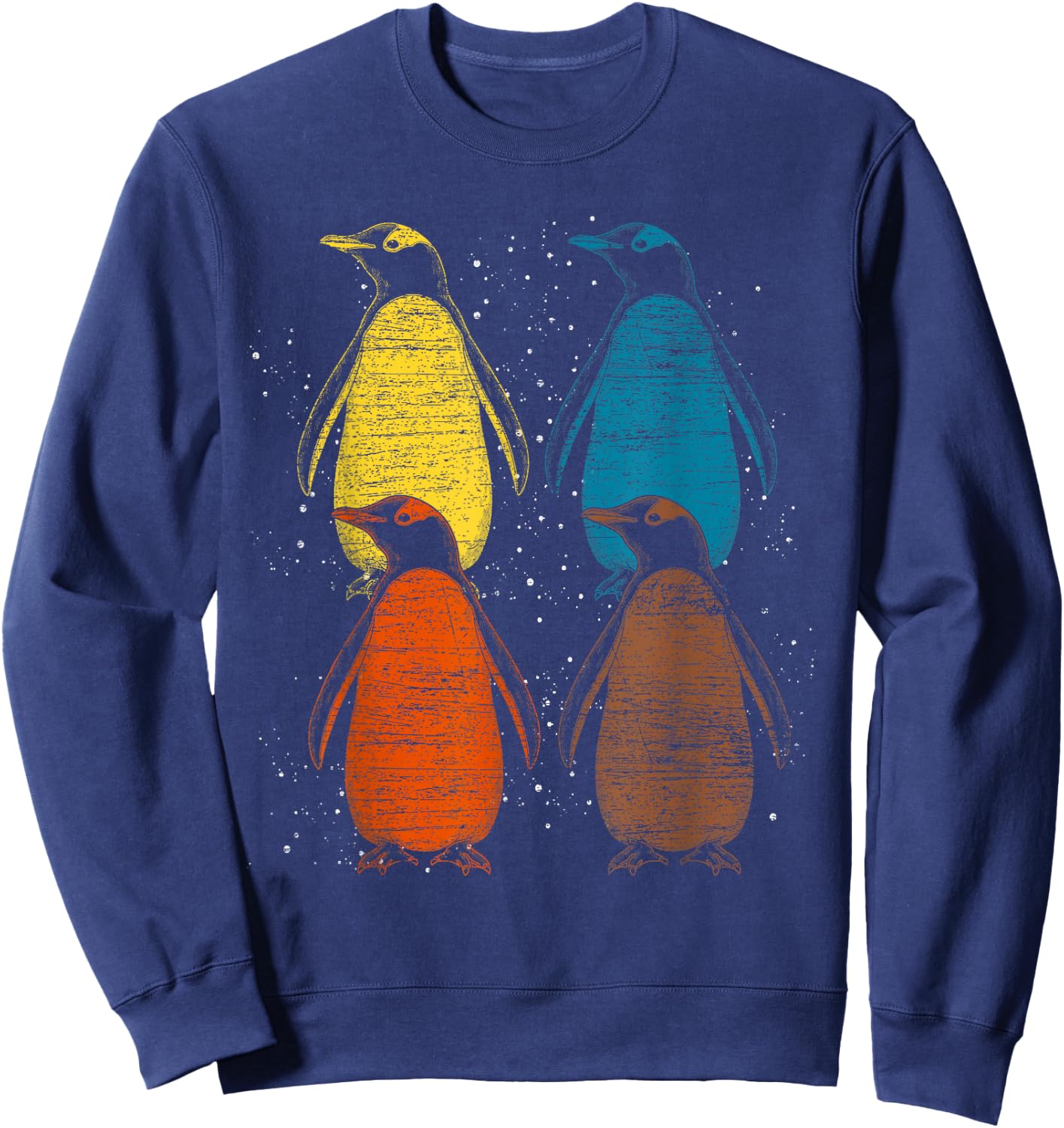 Retro Antarctic Animal Lover Zoo Keeper Gift Cute Penguin Sweatshirt - Sweatshirt | Navy