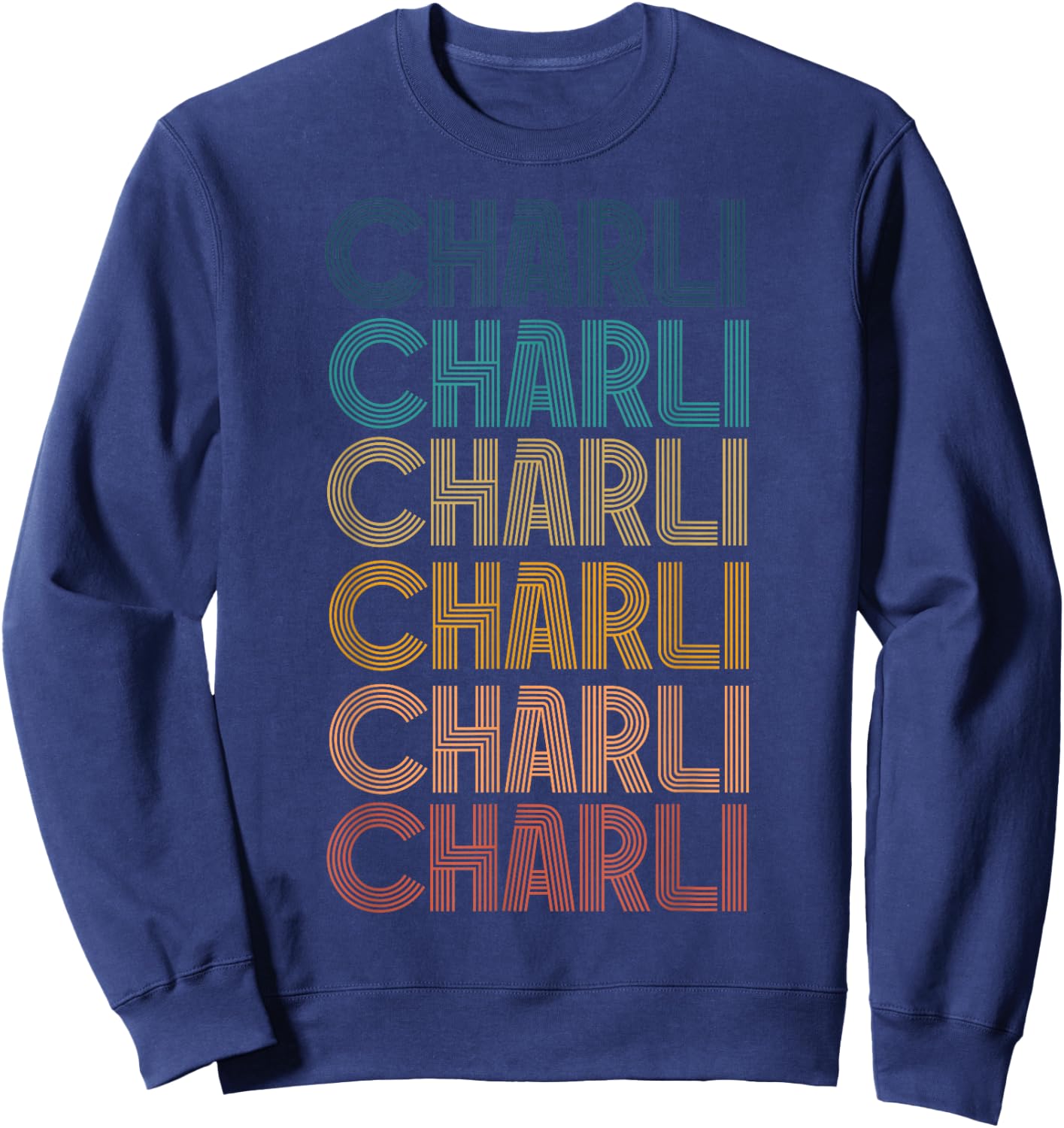 Retro Vintage Charli Classic Name Cool 80s 90s Sweatshirt - Sweatshirt | Navy
