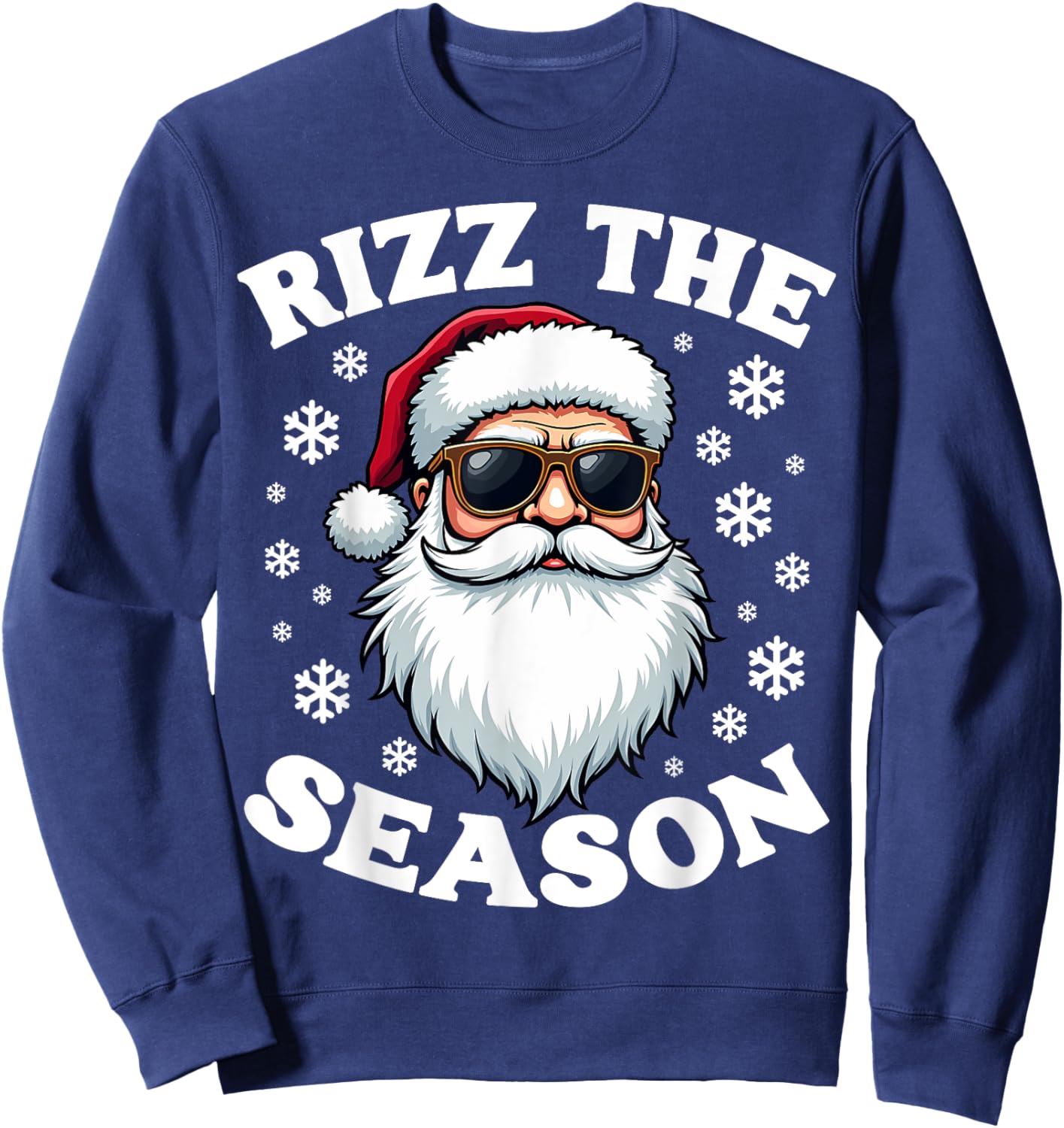 Rizz The Season Funny Christmas Charming Santa Silly Xmas Sweatshirt - Sweatshirt | Navy