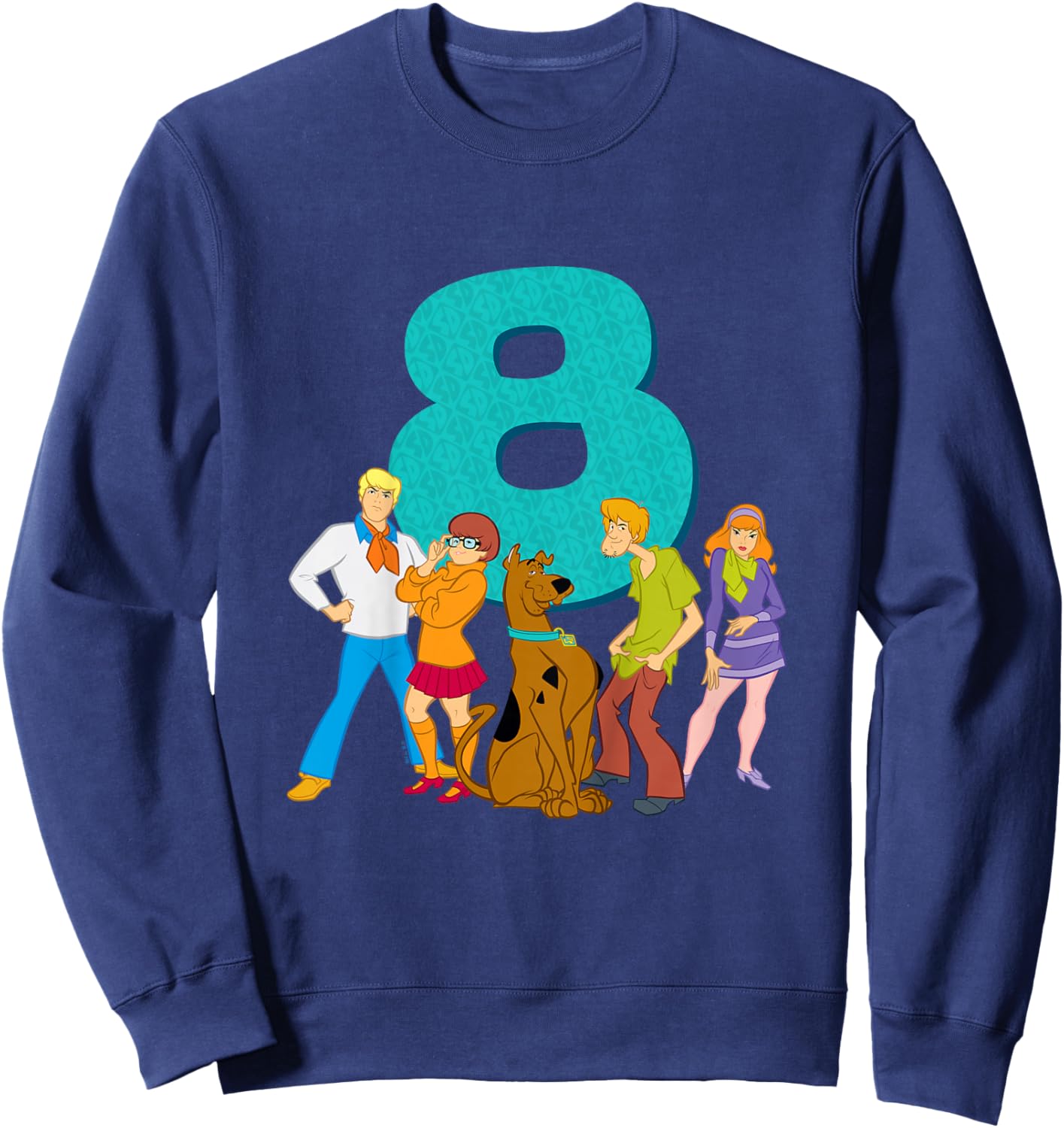 Kids Scooby-Doo 8th Birthday This Meddling Kid is 8 Sweatshirt - Sweatshirt | Navy