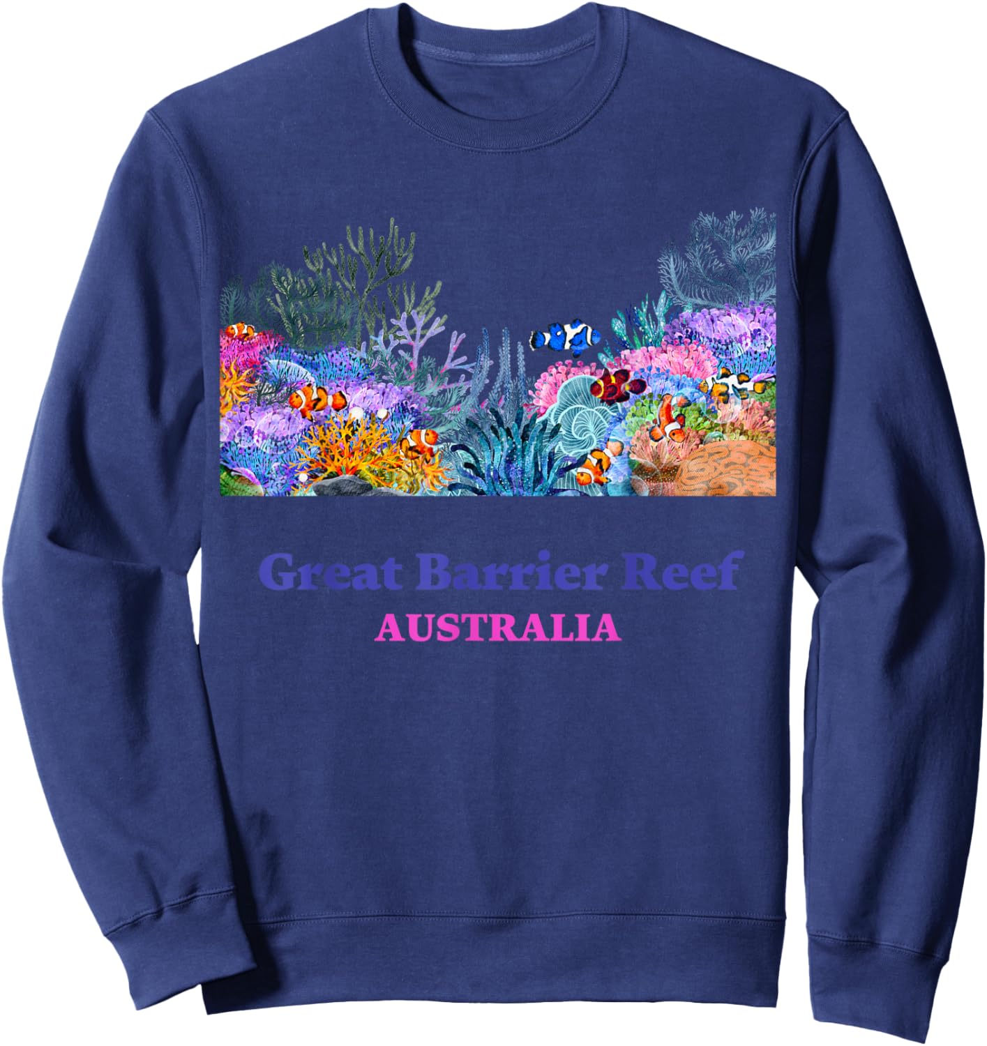 Great Barrier Reef Australia Tourist Vacation Souvenir Coral Sweatshirt - Sweatshirt | Navy