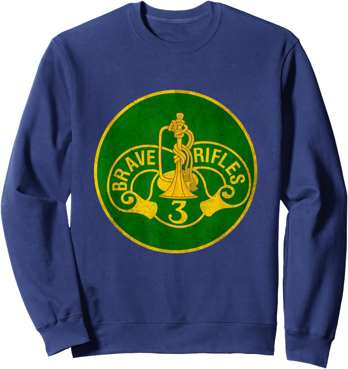 3rd Cavalry Regiment Brave Rifles Military Retired Veteran Sweatshirt - Sweatshirt | Navy