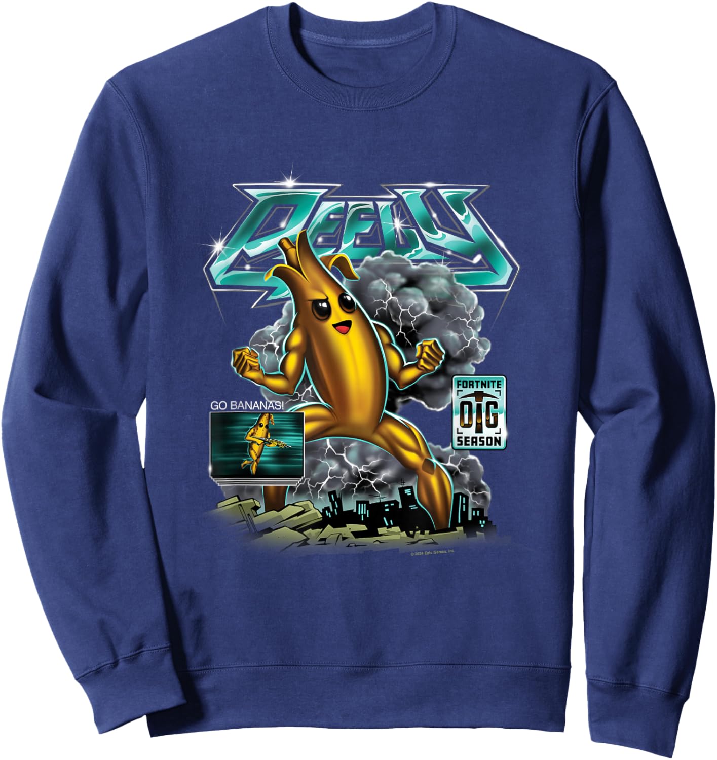Fortnite Peely Go Bananas! Sweatshirt - Sweatshirt | Navy