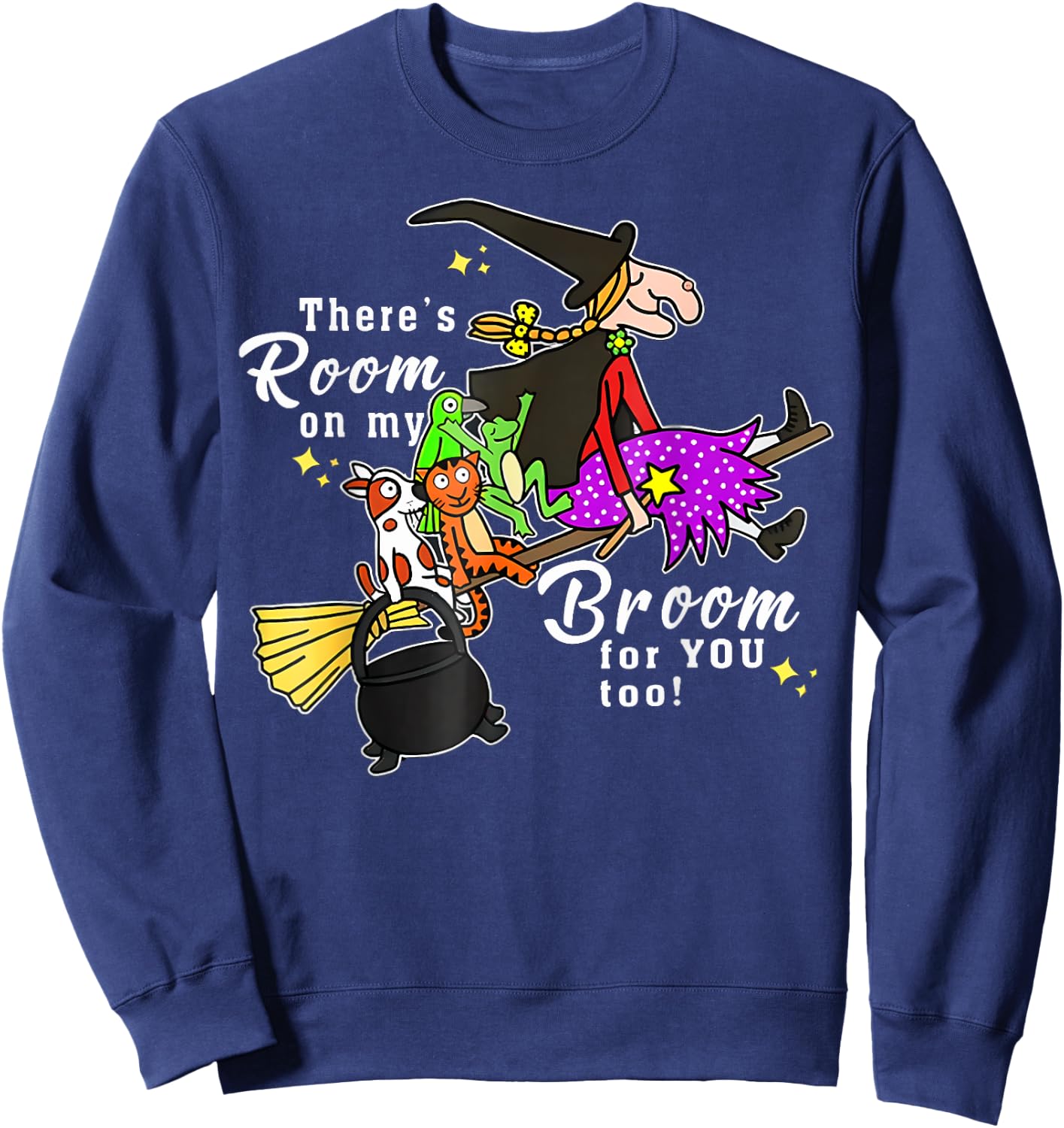 There'S Room On My Broom For You Too Teacher Halloween Sweatshirt - Sweatshirt | Navy