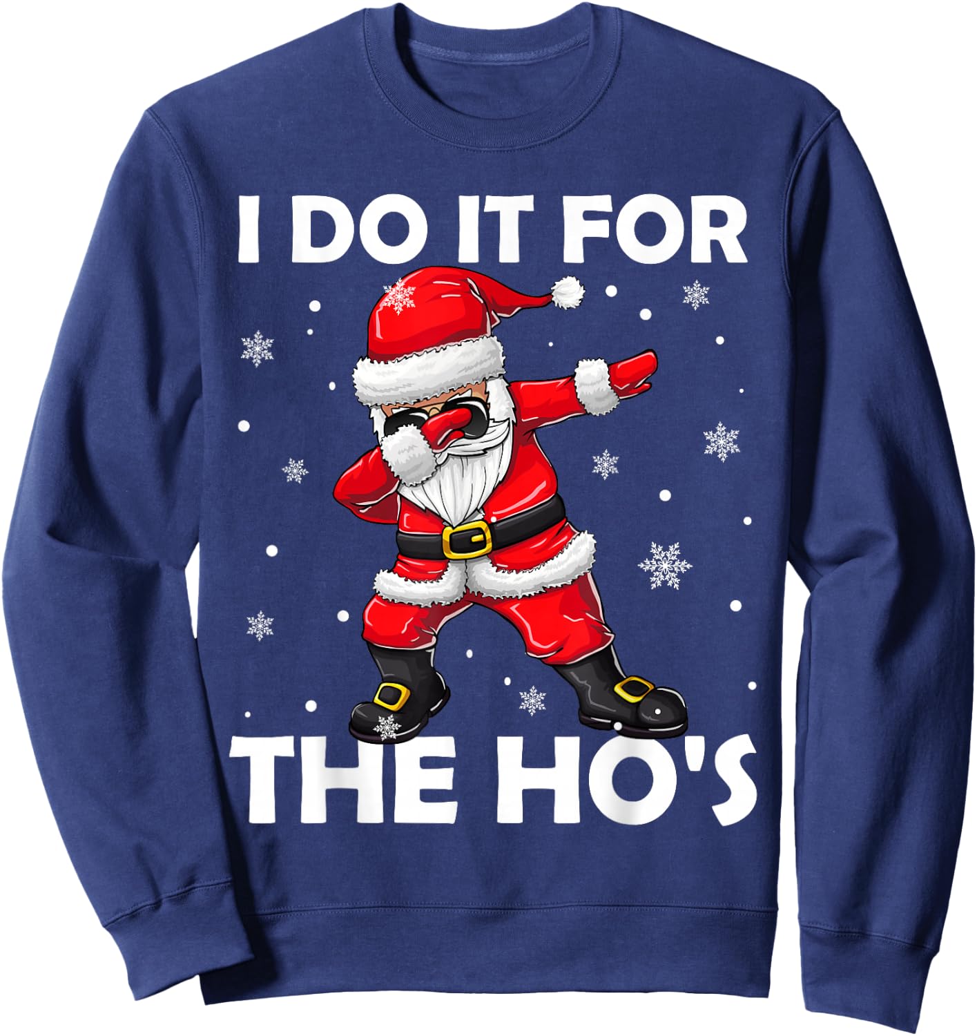 I Do It For The Hos Dabbing Santa Claus Christmas Kids Boys Sweatshirt - Sweatshirt | Navy