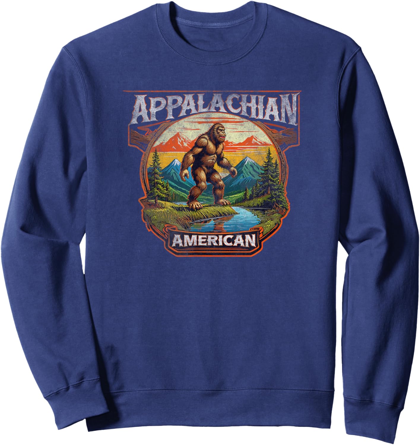Appalachian American vintage bigfoot Sweatshirt - Sweatshirt | Navy